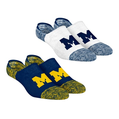 Michigan Wolverines Rock Em Unisex Two-Pack Marl No-Show Socks