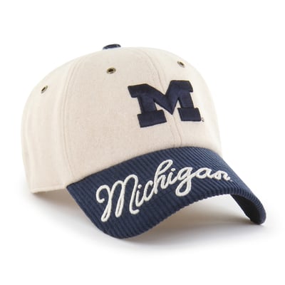 Michigan Wolverines '47 Women's Rope Script Clean Up Adjustable Hat - Cream/Navy