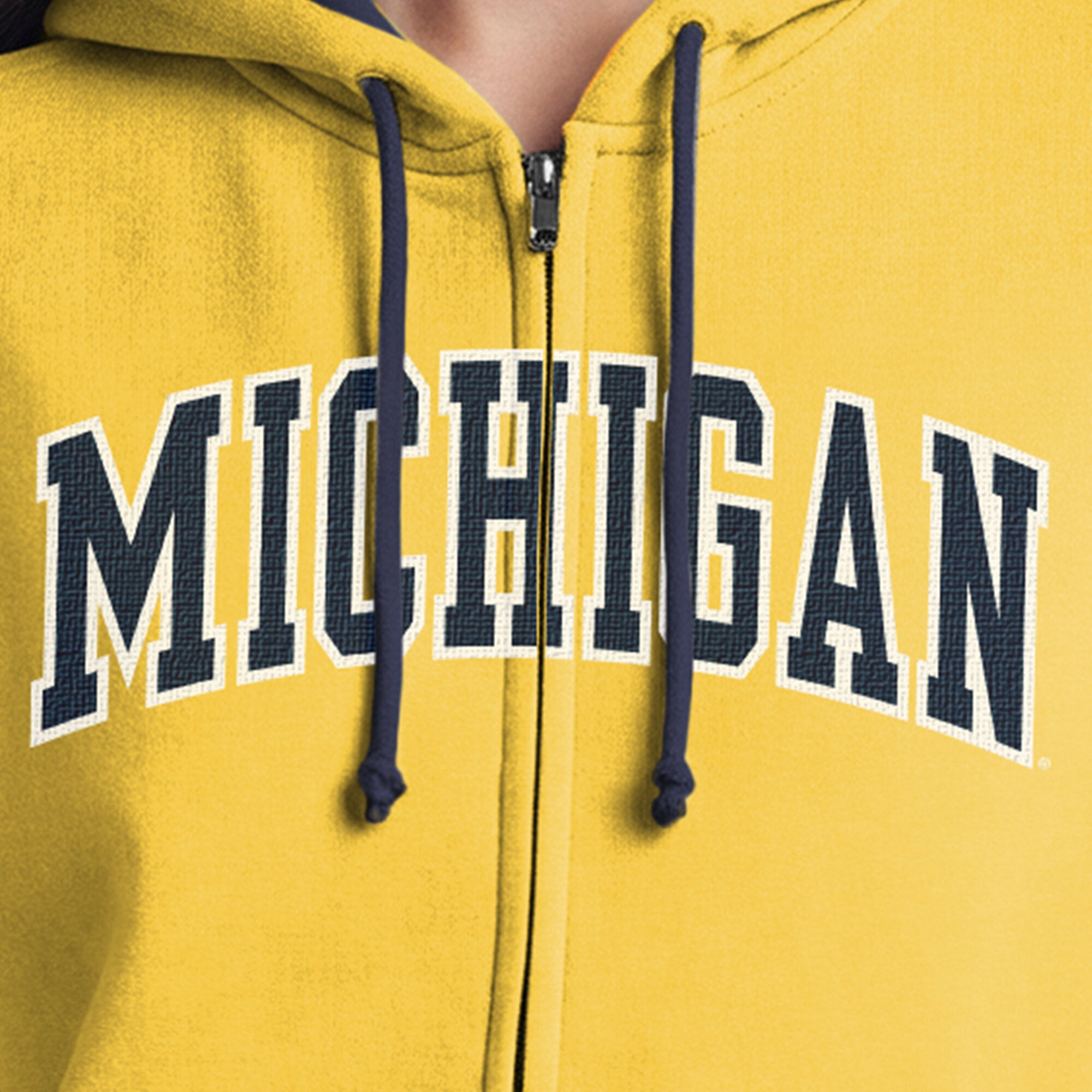 Sweat à capuche zippé en polaire Champion Gold Michigan Wolverines Arch pour femme