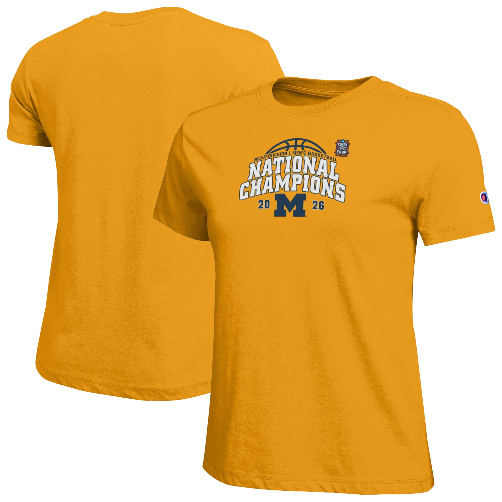 Women's Champion Maize Michigan Wolverines 2026 NCAA Men's Basketball National Champions T-Shirt
