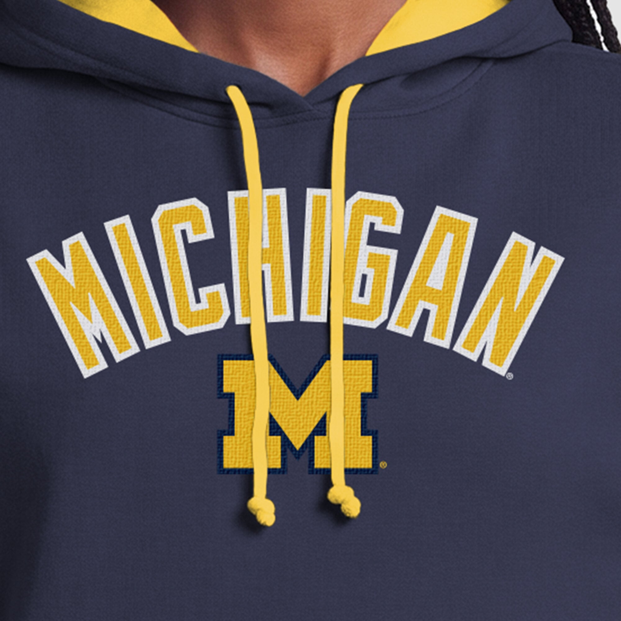 Sweat à capuche bleu marine Champion Michigan Wolverines pour femmes
