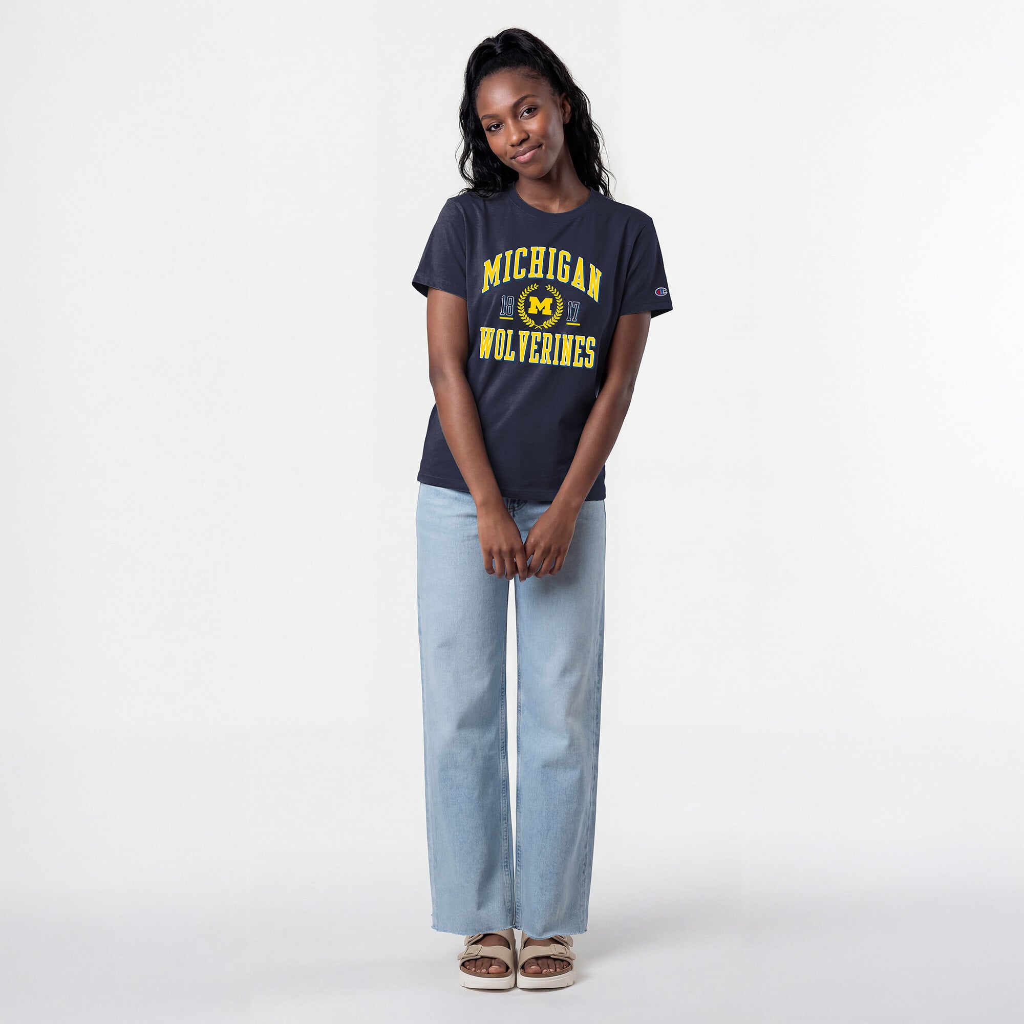 Women's Champion Navy Michigan Wolverines Lifestyle T-Shirt