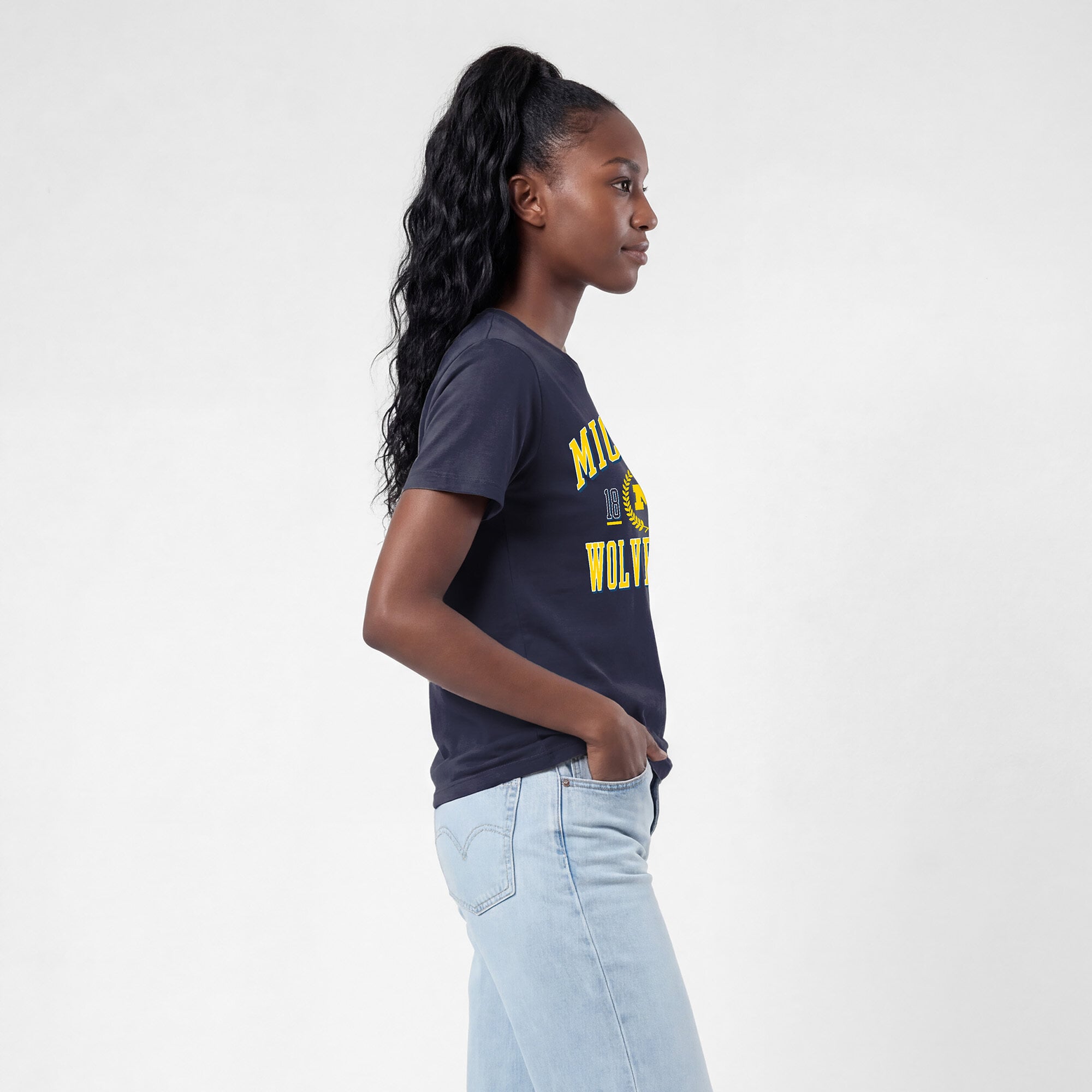 Women's Champion Navy Michigan Wolverines Lifestyle T-Shirt