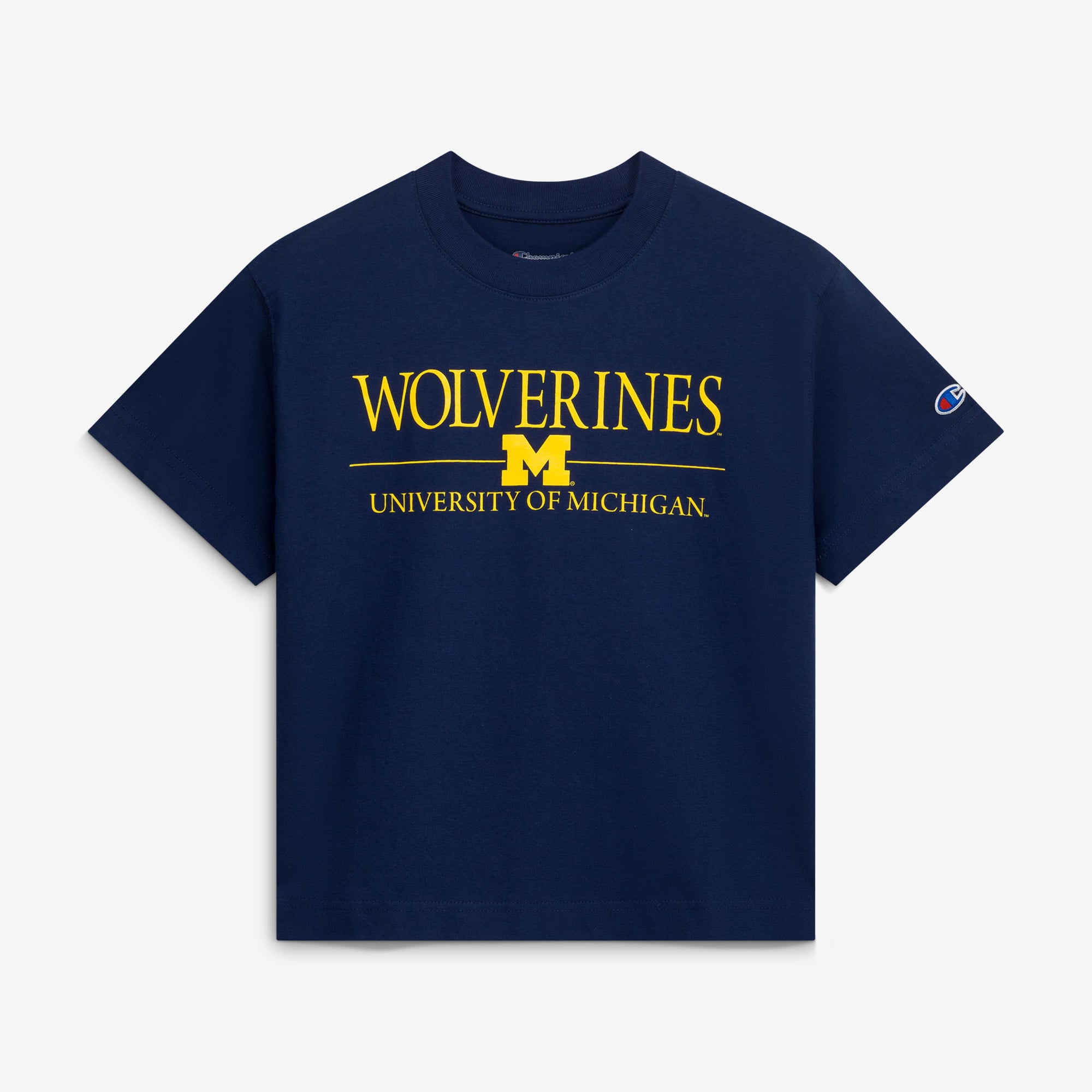 T-shirt court à logo Champion blanc Michigan Wolverines pour femmes