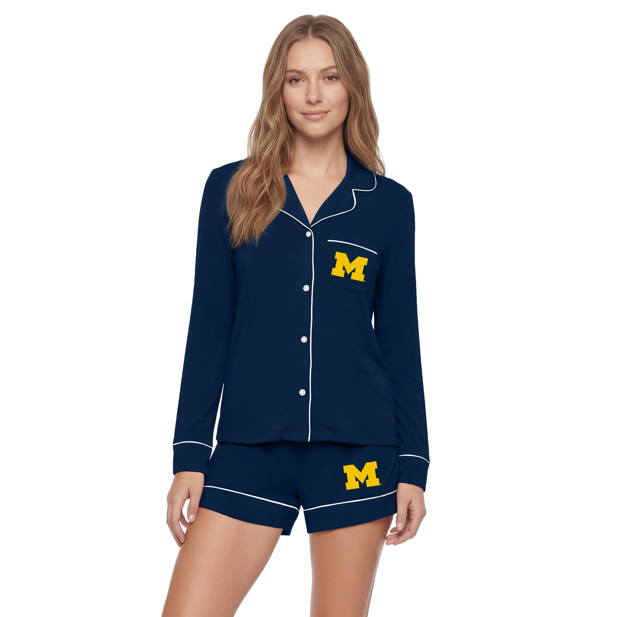 Women's Concepts Sport  Navy Michigan Wolverines Plus Pajama Set