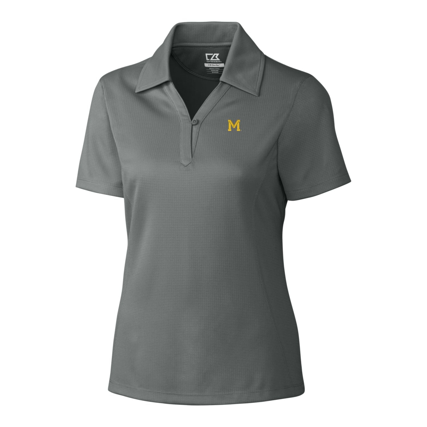 Polo texturé uni pour femme Cutter & Buck Steel Michigan Wolverines CB DryTec Genre