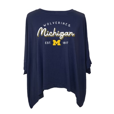 Michigan Wolverines Flying Colors Apparel Women's Felicity Flowy T-Shirt - Navy
