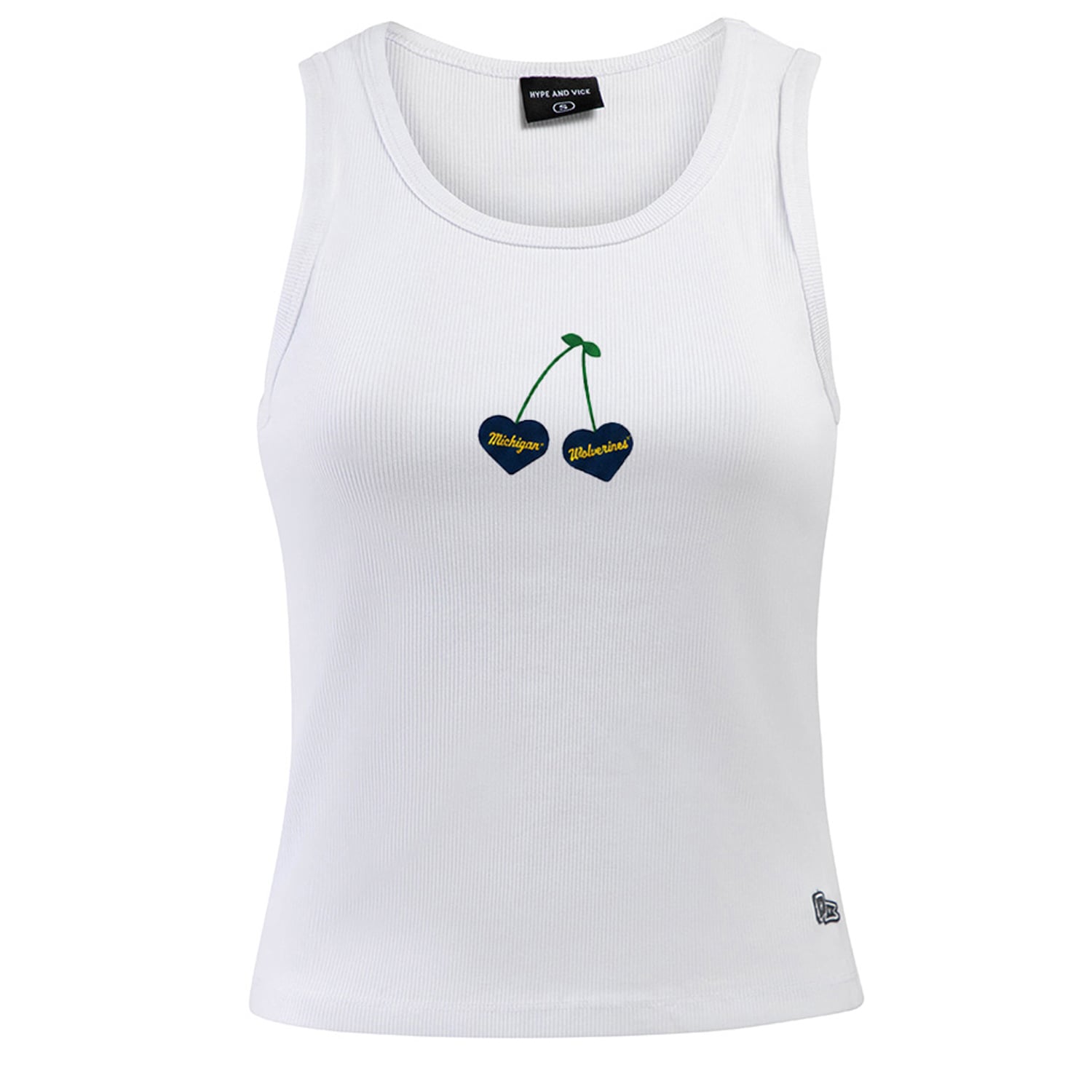 Débardeur court côtelé blanc Michigan Wolverines pour femmes de la marque Hype and Vice