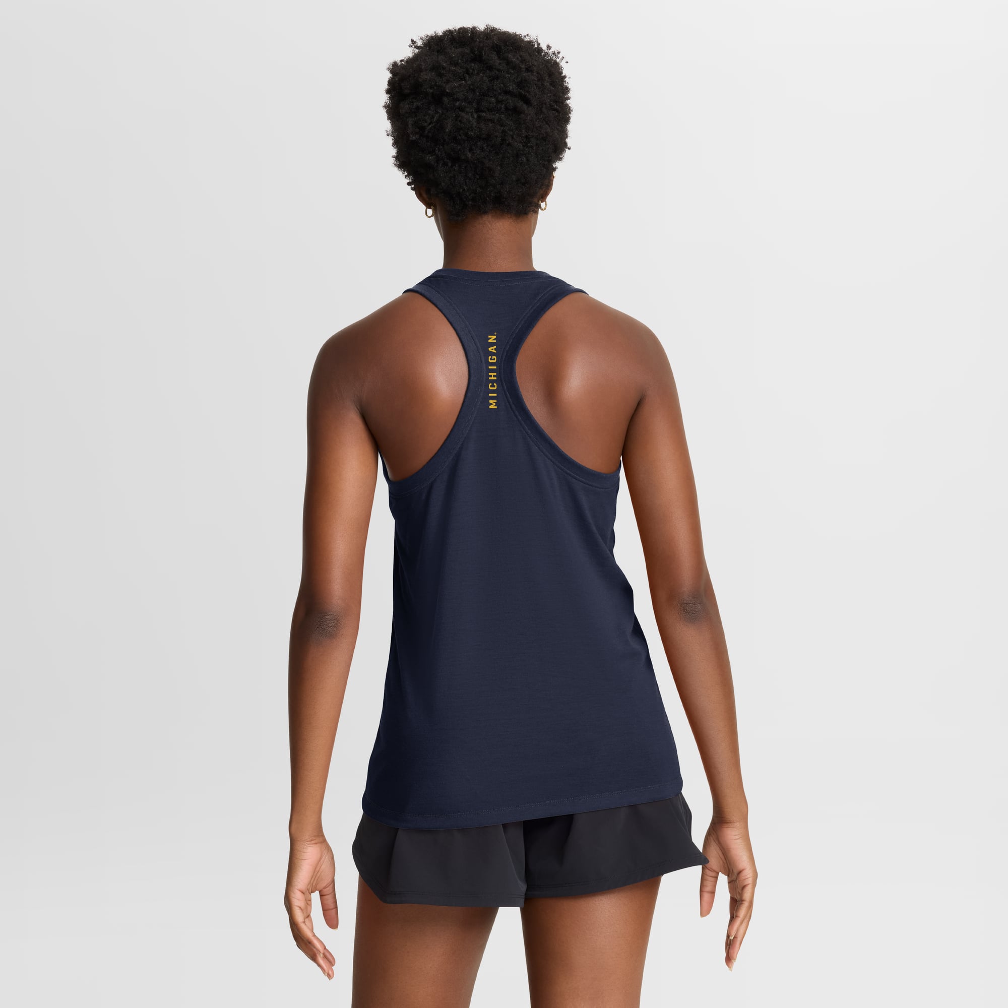 Débardeur dos nageur Jordan Brand Maize/Navy Michigan Wolverines Tri-Blend Dri-FIT pour femme