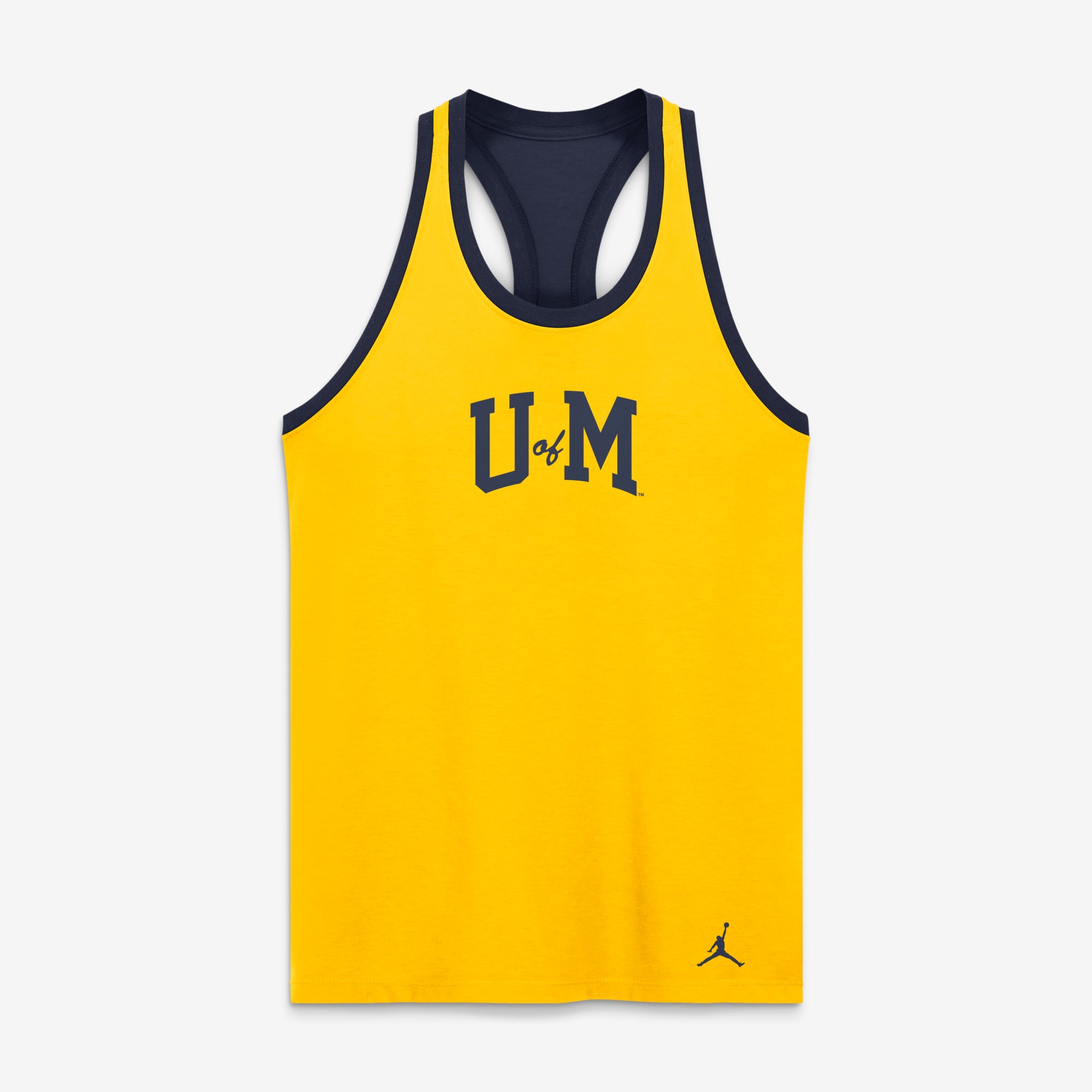 Débardeur dos nageur Jordan Brand Maize/Navy Michigan Wolverines Tri-Blend Dri-FIT pour femme
