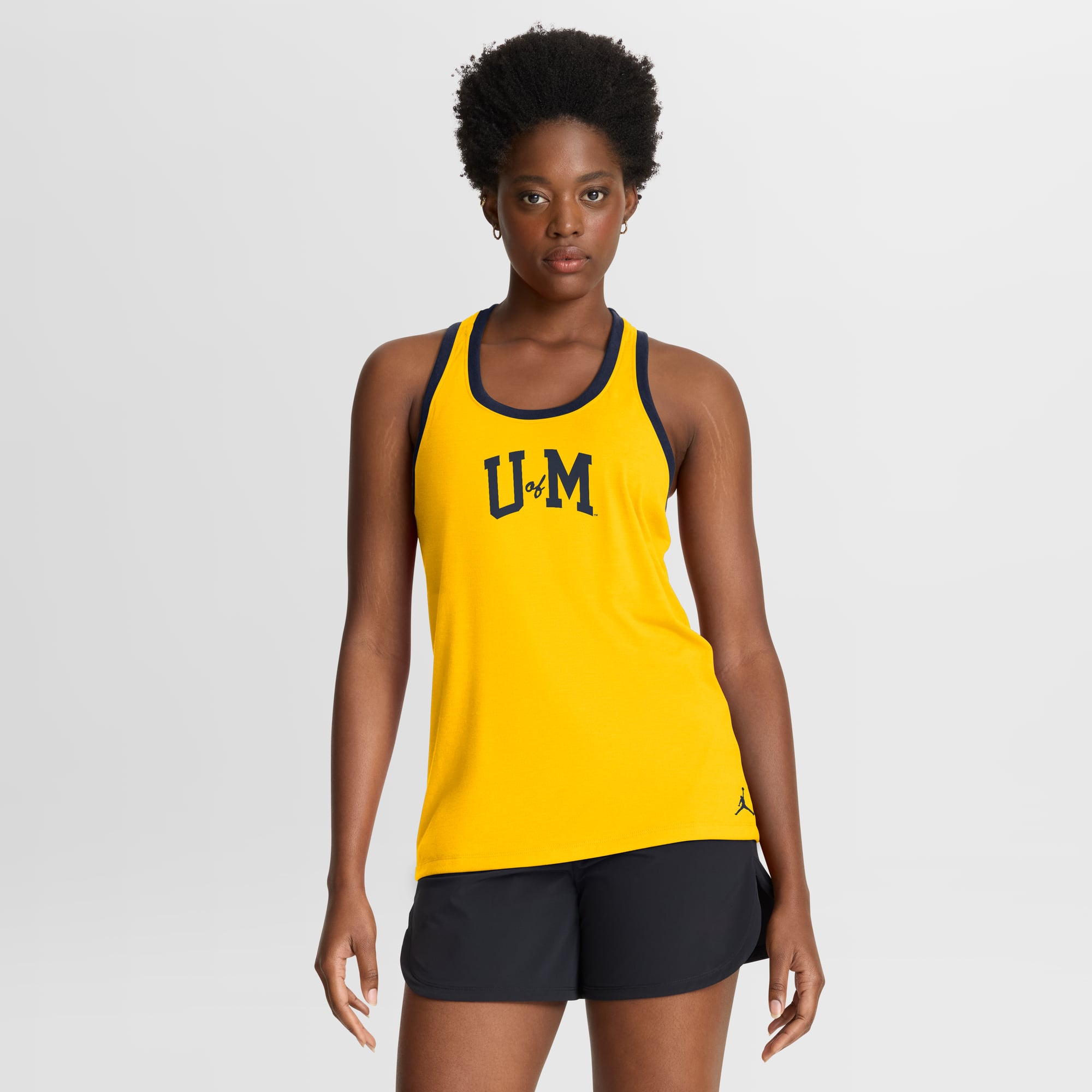 Débardeur dos nageur Jordan Brand Maize/Navy Michigan Wolverines Tri-Blend Dri-FIT pour femme