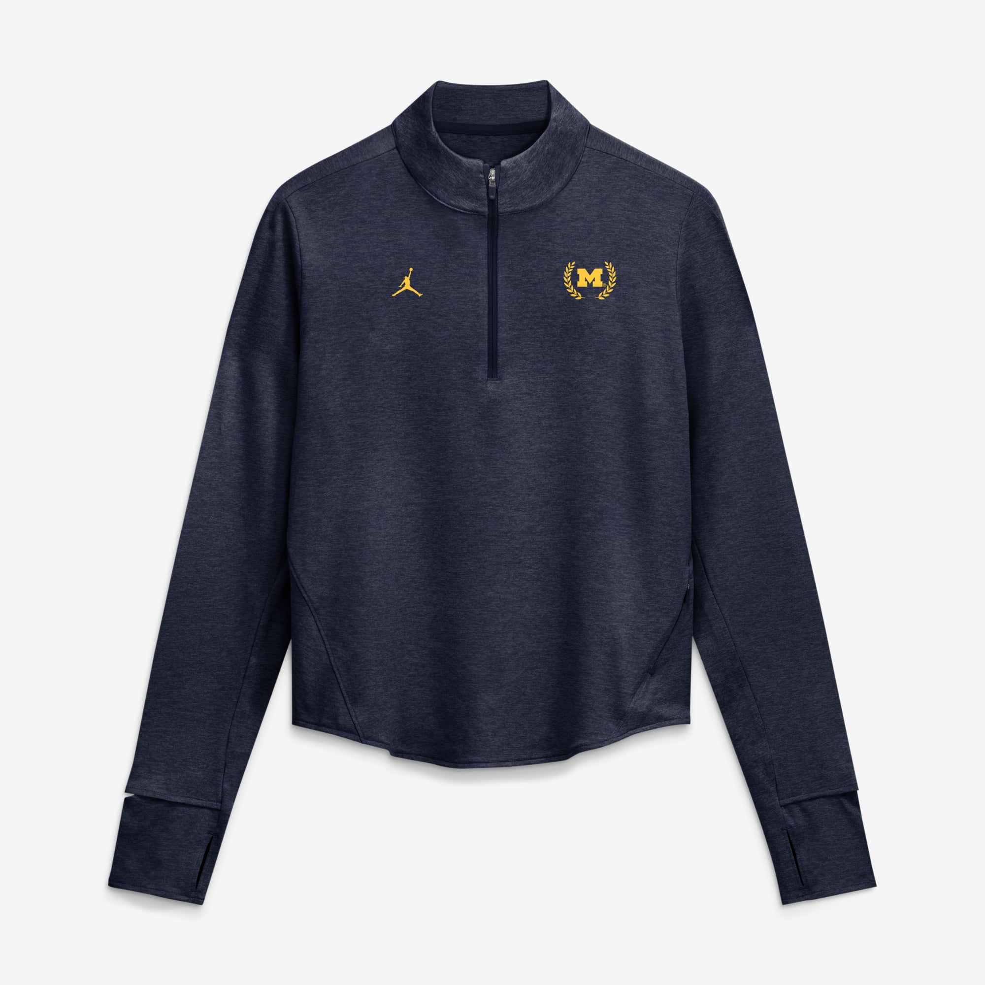 Women's Jordan Brand Navy Michigan Wolverines Swift Dri-FIT Half-Zip Pullover