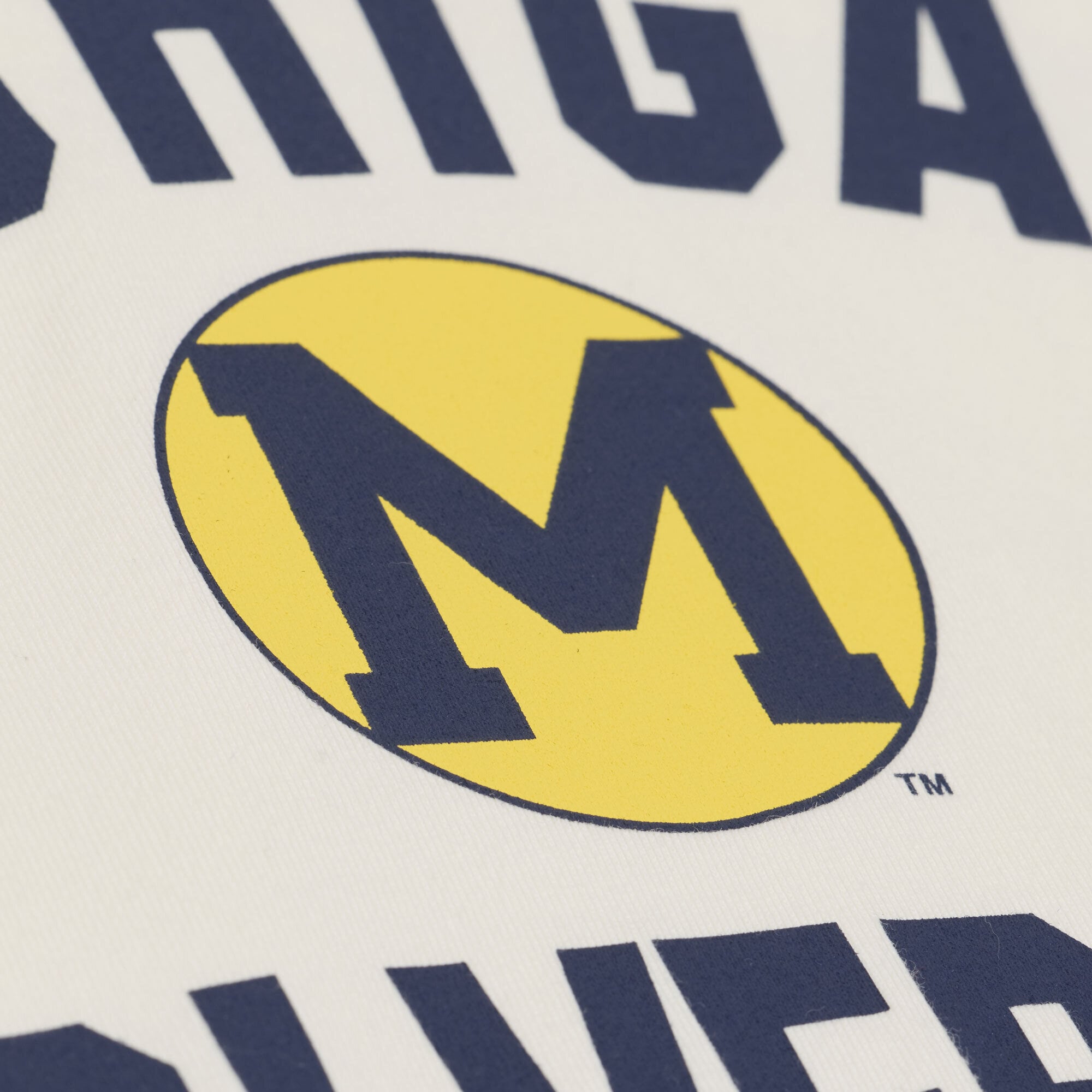 Women's Mitchell & Ness Cream Michigan Wolverines Retro Roots Crop Boxy Yoke T-Shirt