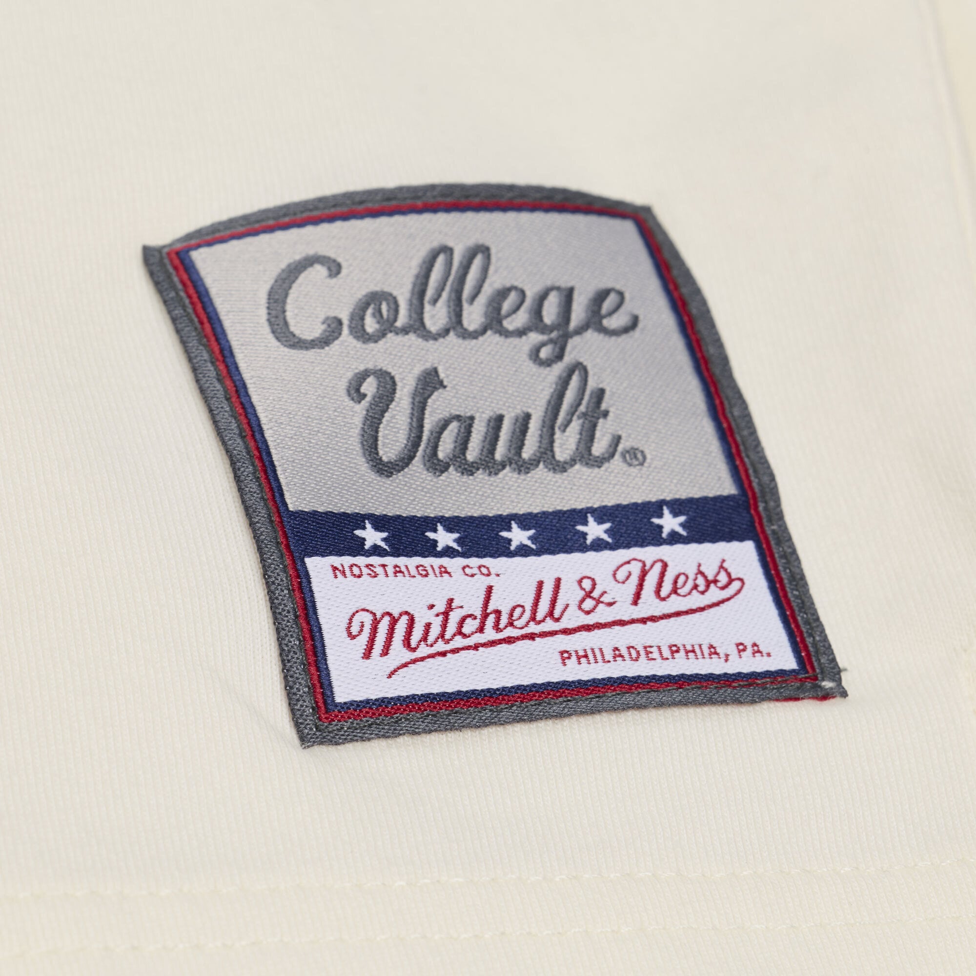 Women's Mitchell & Ness Cream Michigan Wolverines Retro Roots Crop Boxy Yoke T-Shirt