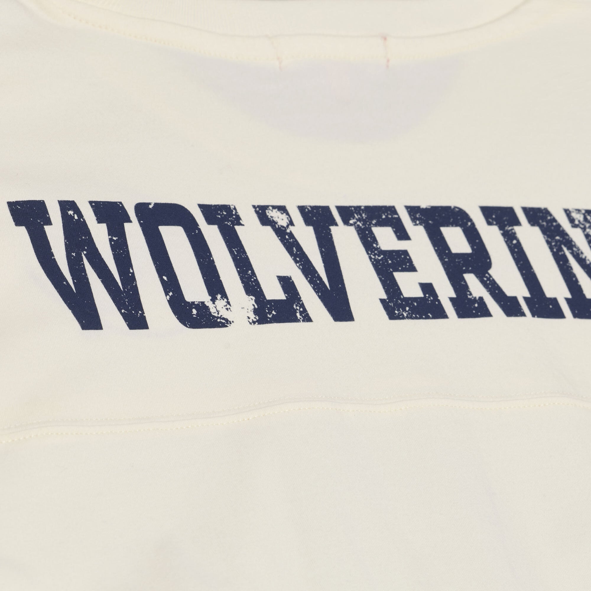Women's Mitchell & Ness Cream Michigan Wolverines Retro Roots Oversized 3/4-Sleeve T-Shirt