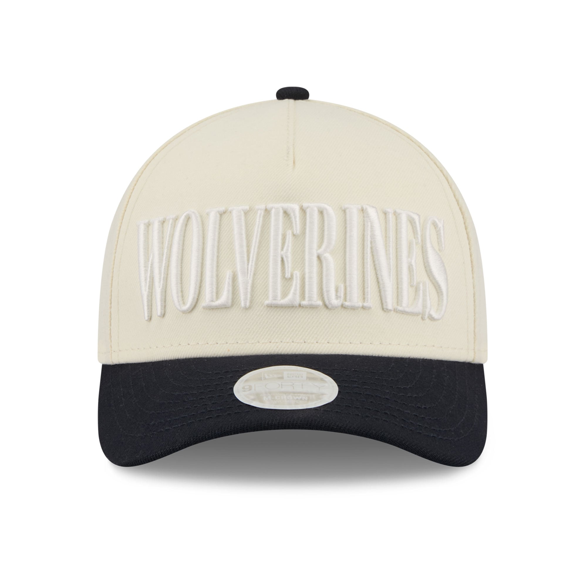 Casquette ajustable New Era 9FORTY A-Frame pour femme, blanche et marine, Michigan Wolverines