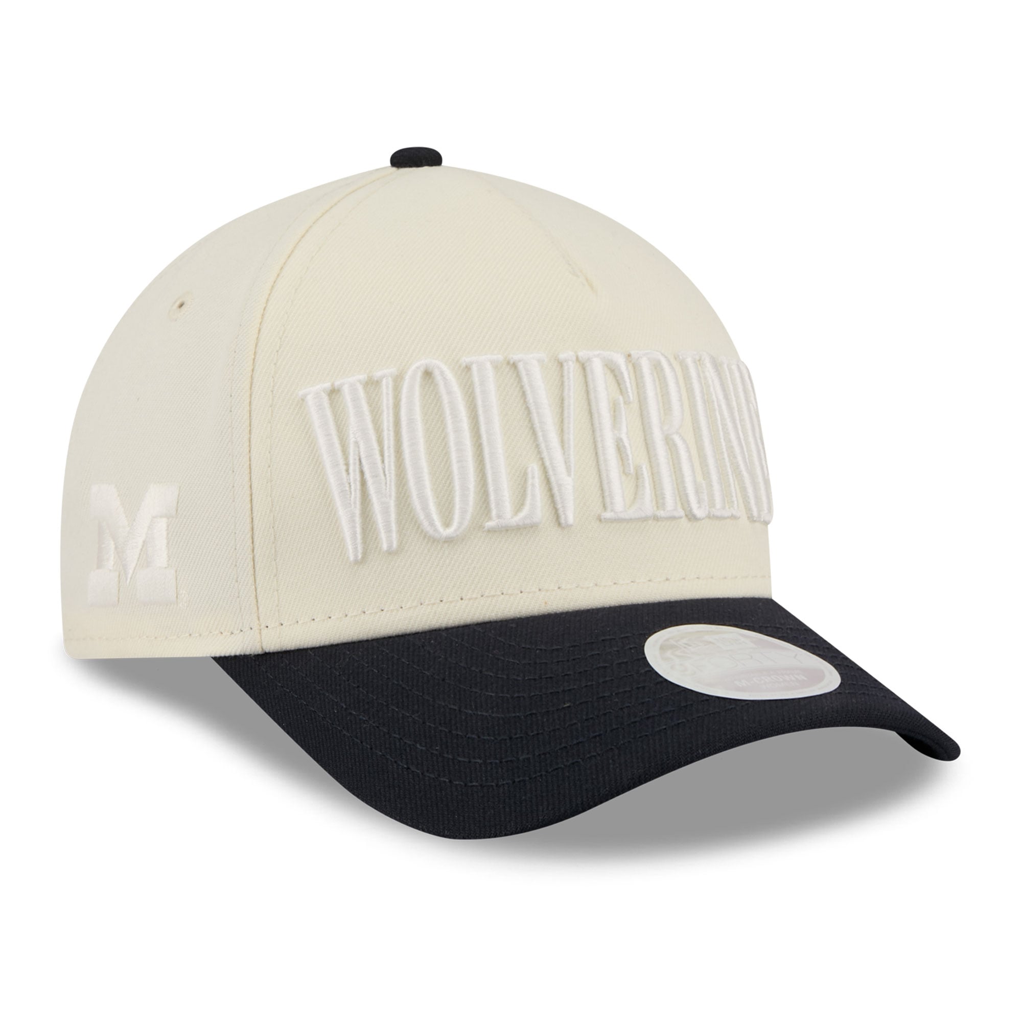 Casquette ajustable New Era 9FORTY A-Frame pour femme, blanche et marine, Michigan Wolverines