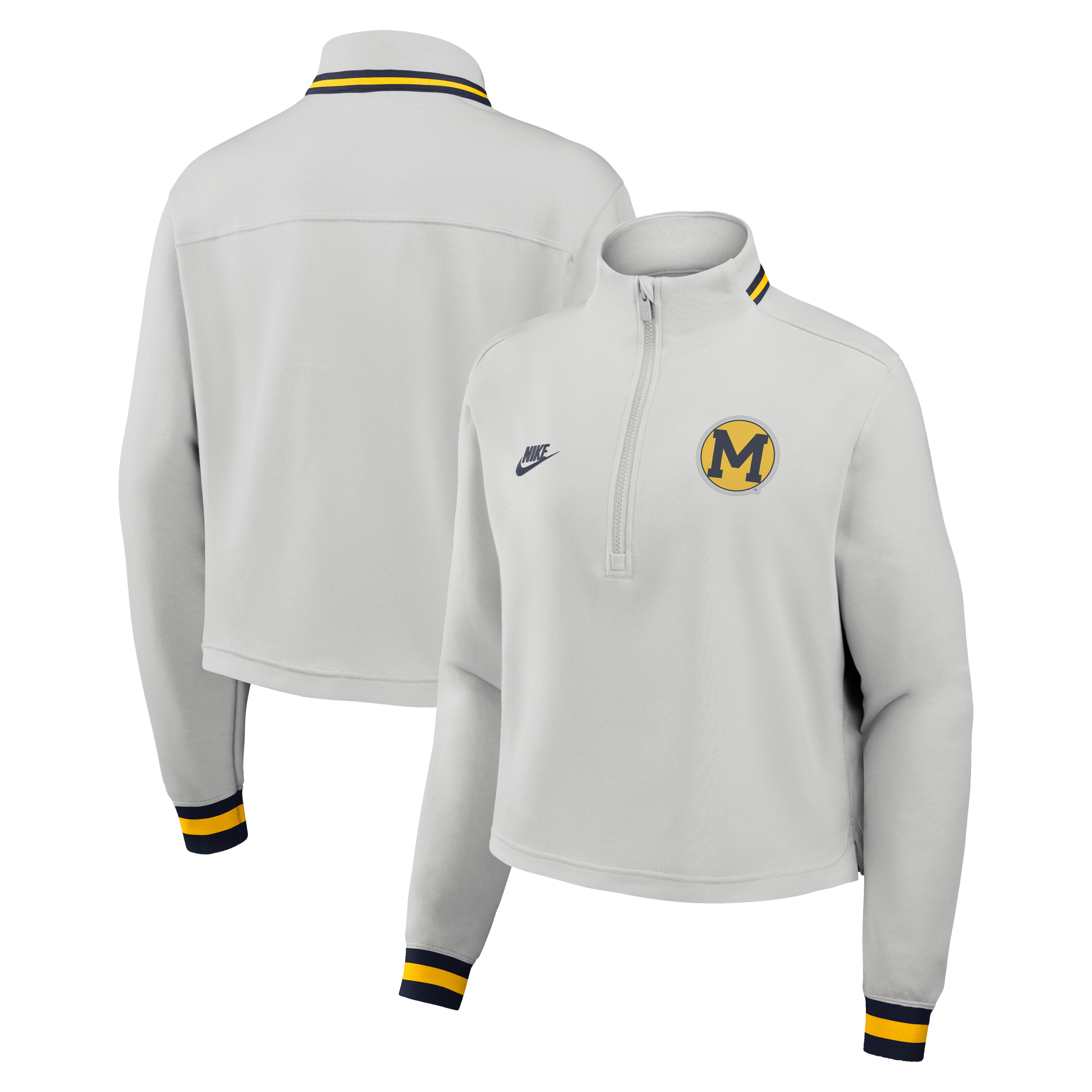 Women's Nike Gray Michigan Wolverines Legacy Heritage Dri-FIT Half-Zip Sweatshirt