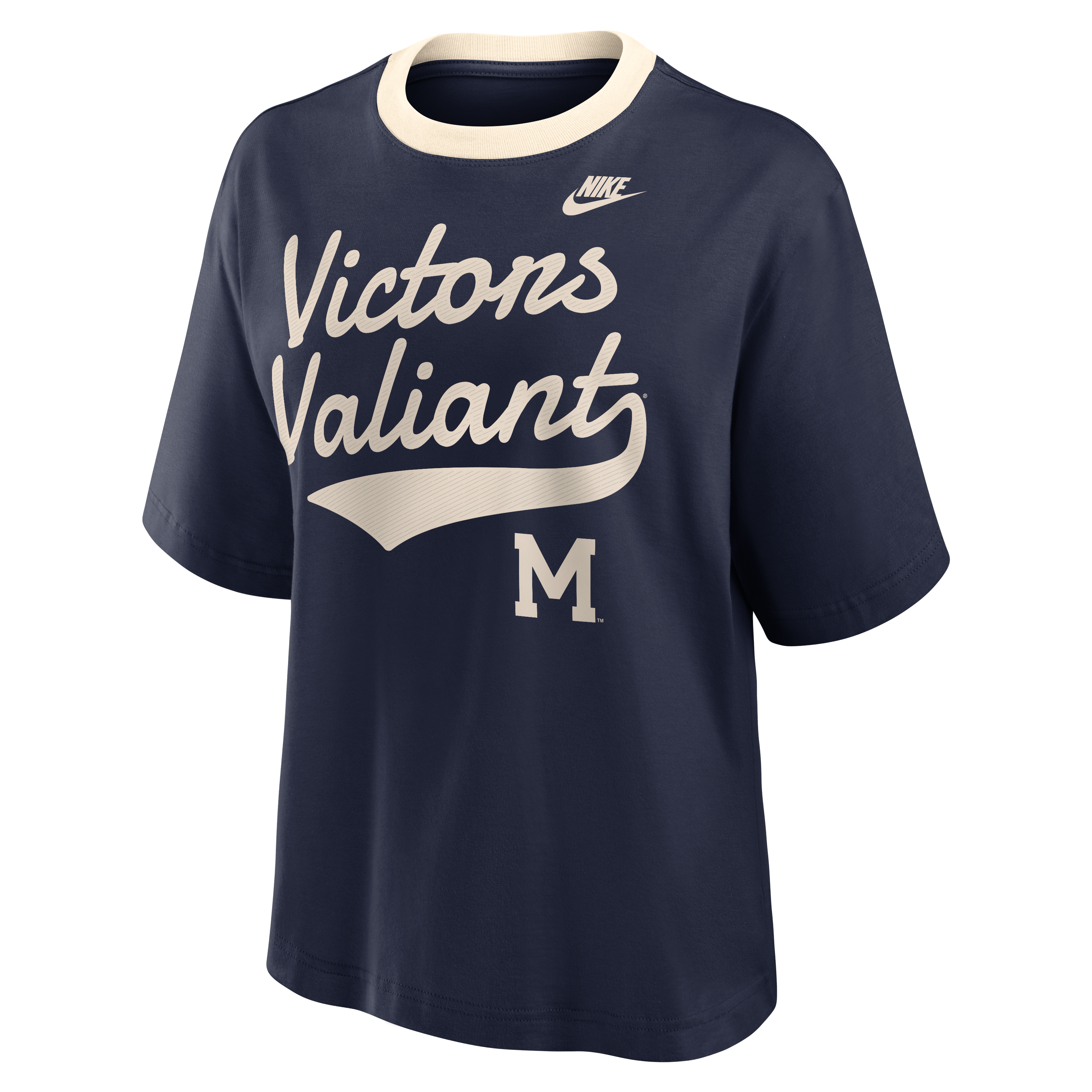 Women's Nike Navy Michigan Wolverines Legacy Fight Song Boxy T-Shirt