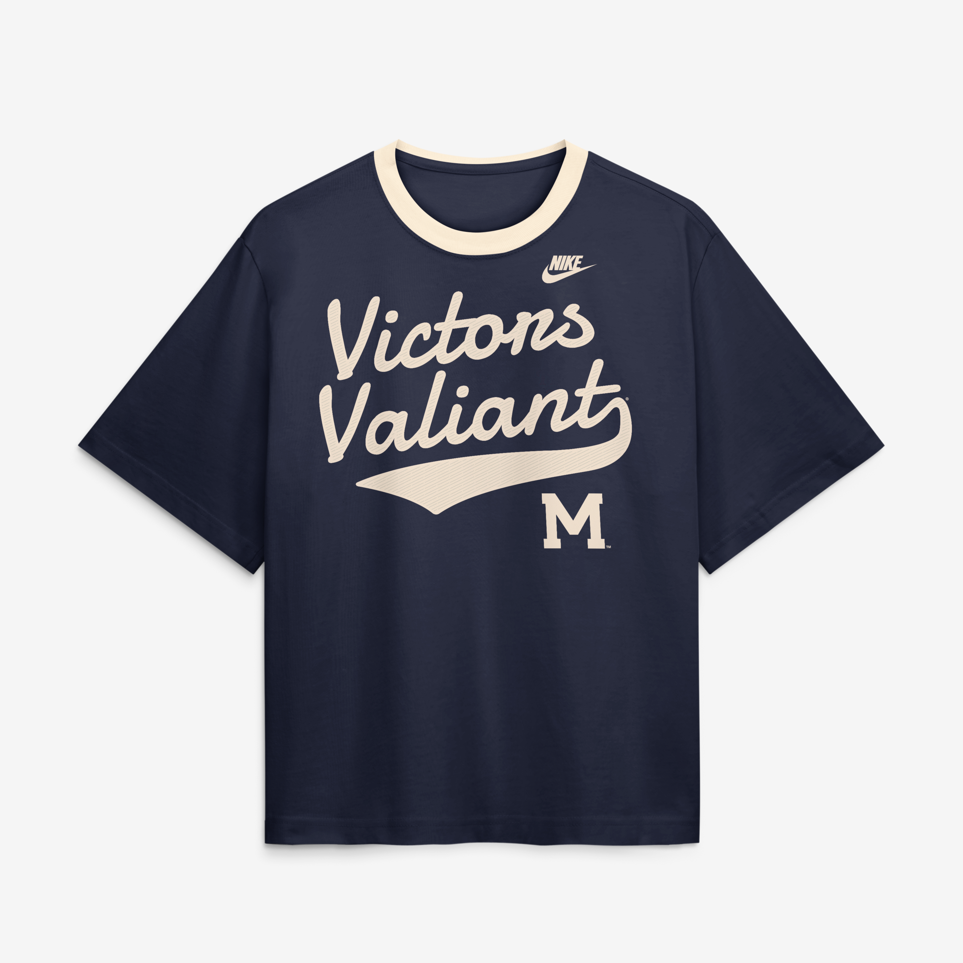 Women's Nike Navy Michigan Wolverines Legacy Fight Song Boxy T-Shirt