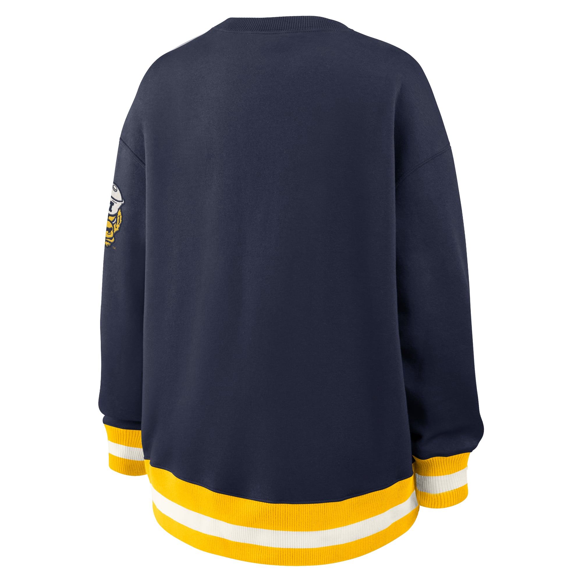 Sweat-shirt Nike Michigan Wolverines oversize Legacy Arch Phoenix bleu marine pour femme