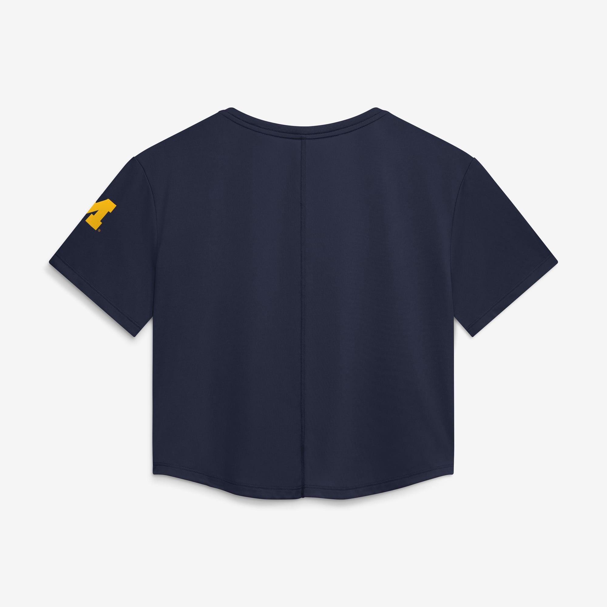 Haut court Nike Michigan Wolverines bleu marine pour femme, performance premium Dri-FIT