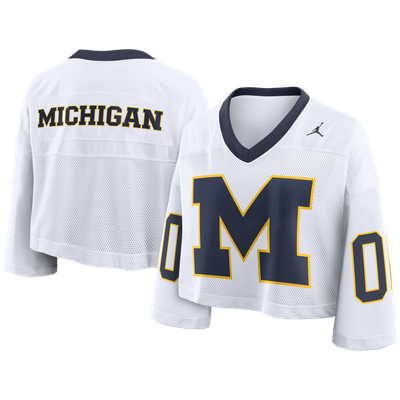 Maillot court oversize à logo Nike Michigan Wolverines pour femme - Blanc