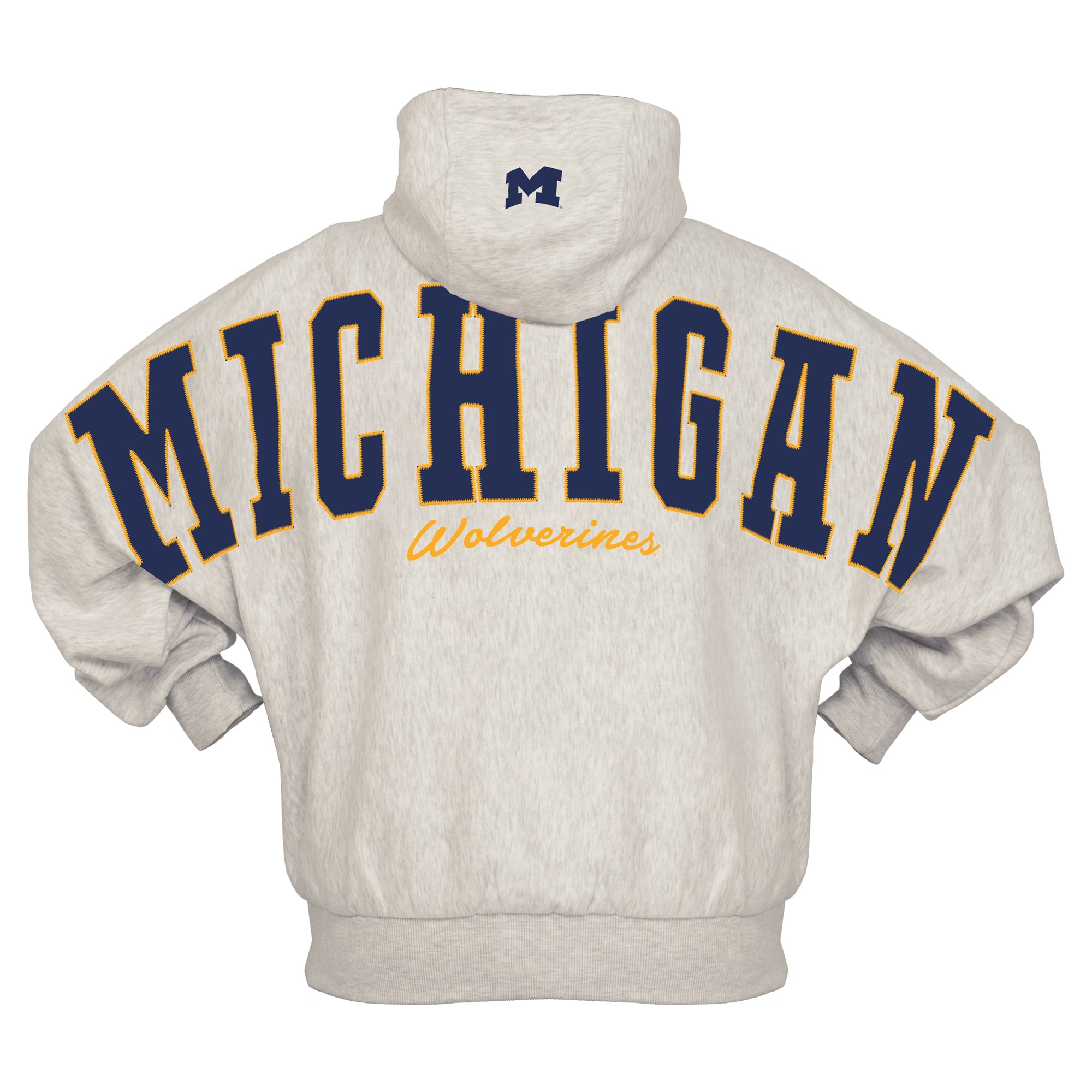 Sweat à capuche oversize gris Pressbox pour femmes Michigan Wolverines Belvedere