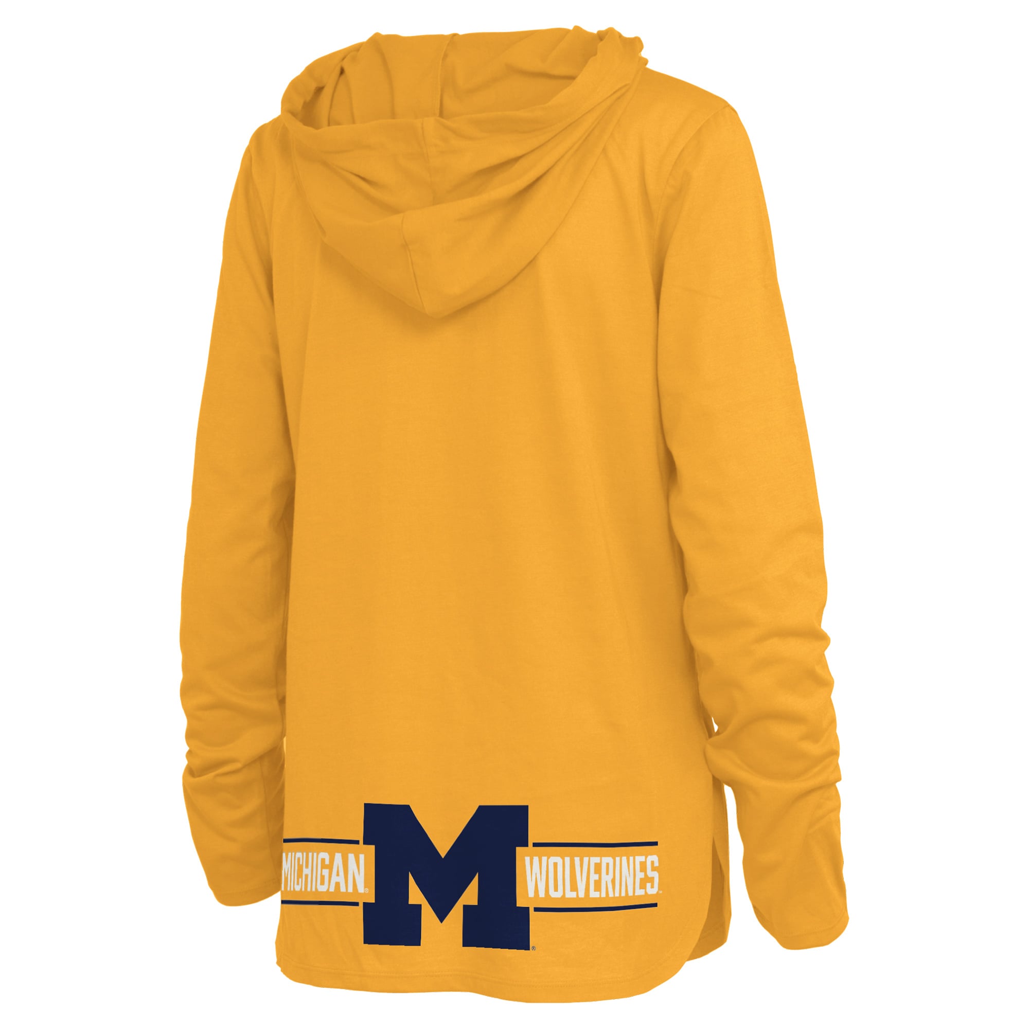 Women's Pressbox Navy Michigan Wolverines Allie Long Sleeve Hooded T-Shirt