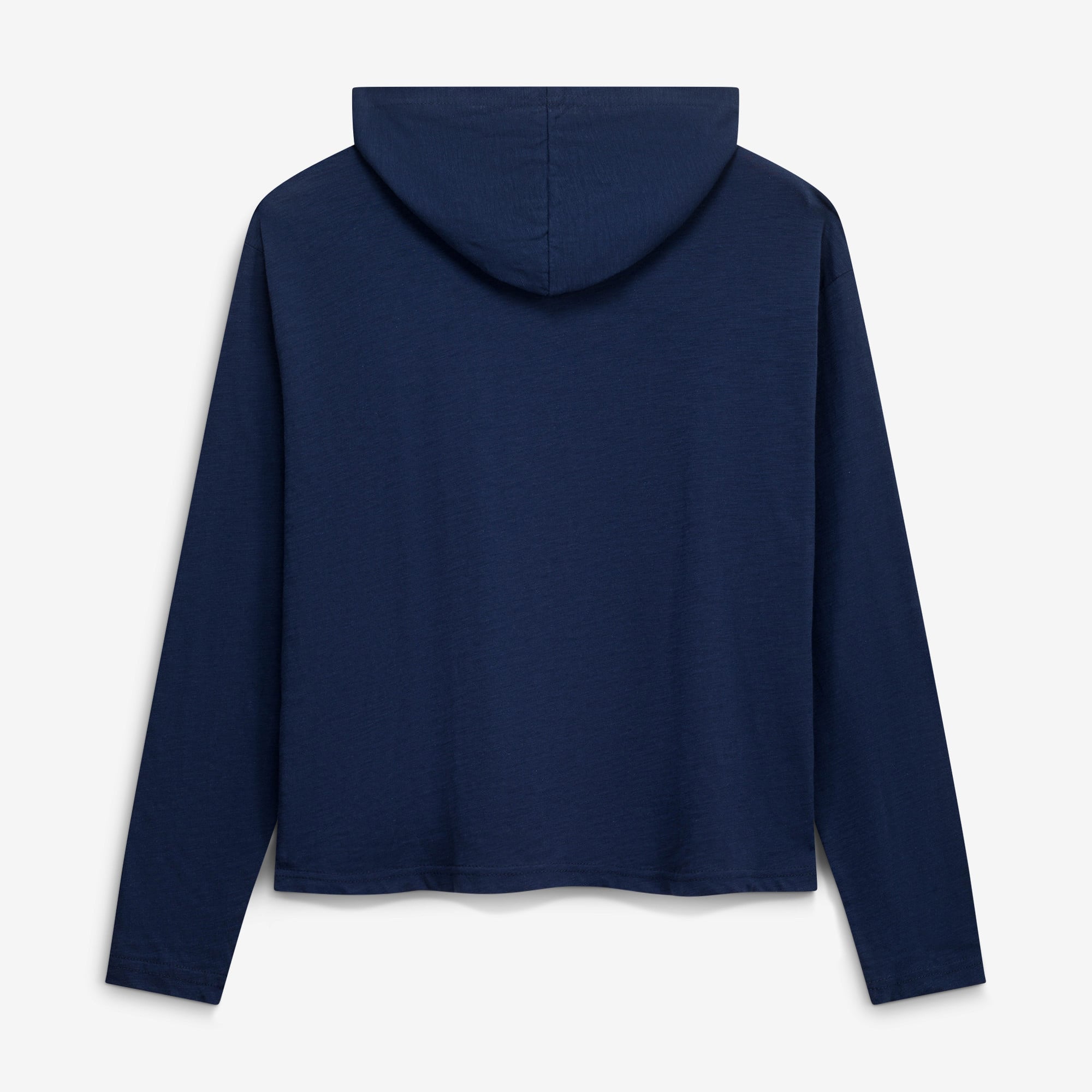 T-shirt à capuche et manches longues Pressbox Navy Michigan Wolverines Castillo Slub pour femme