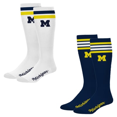 Michigan Wolverines PRO Compression Women's Varsity Stripe Knee-High Compression Socks Two Pack