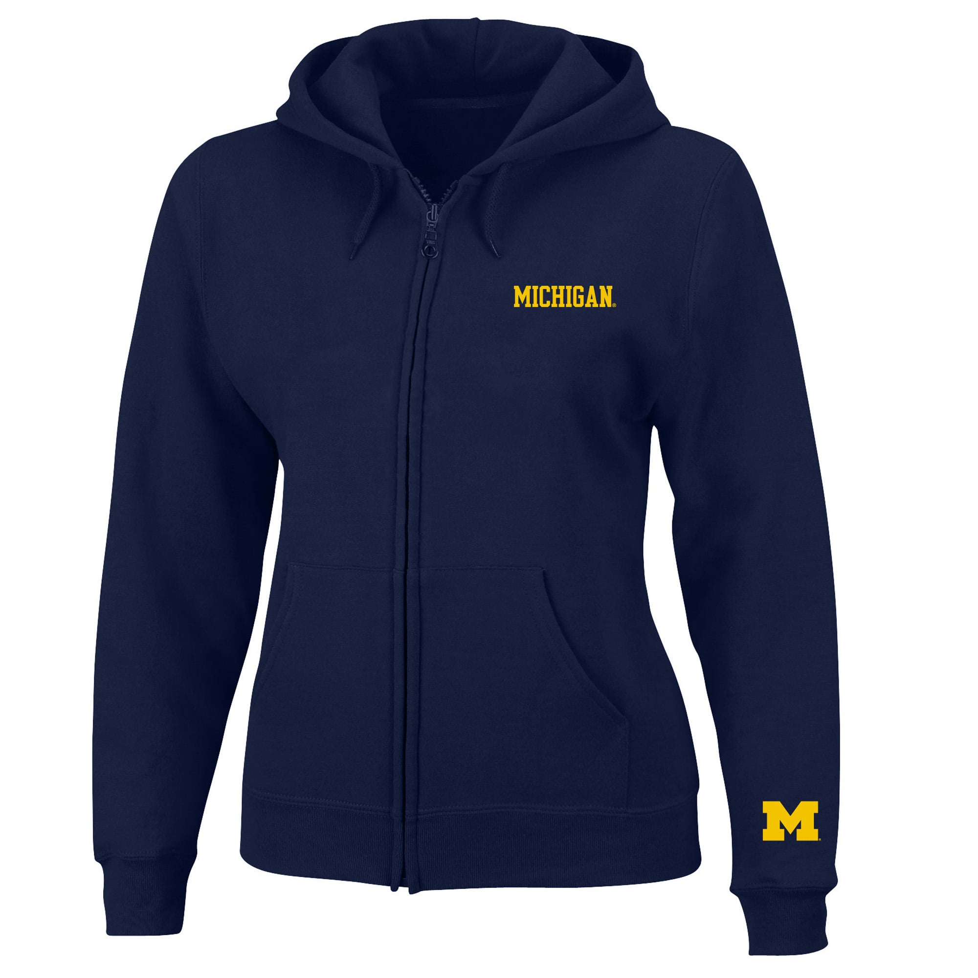 Women's Profile Navy Michigan Wolverines Plus Full-Zip Hooded Jacket