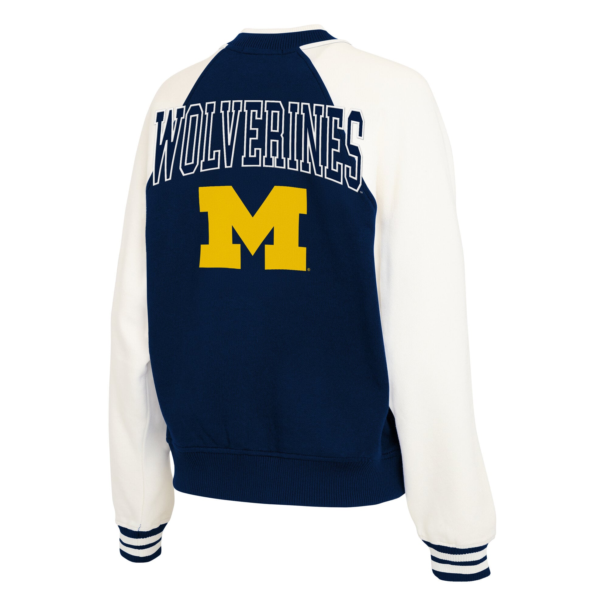 Veste raglan zippée intégrale WEAR by Erin Andrews pour femme, bleu marine, Michigan Wolverines