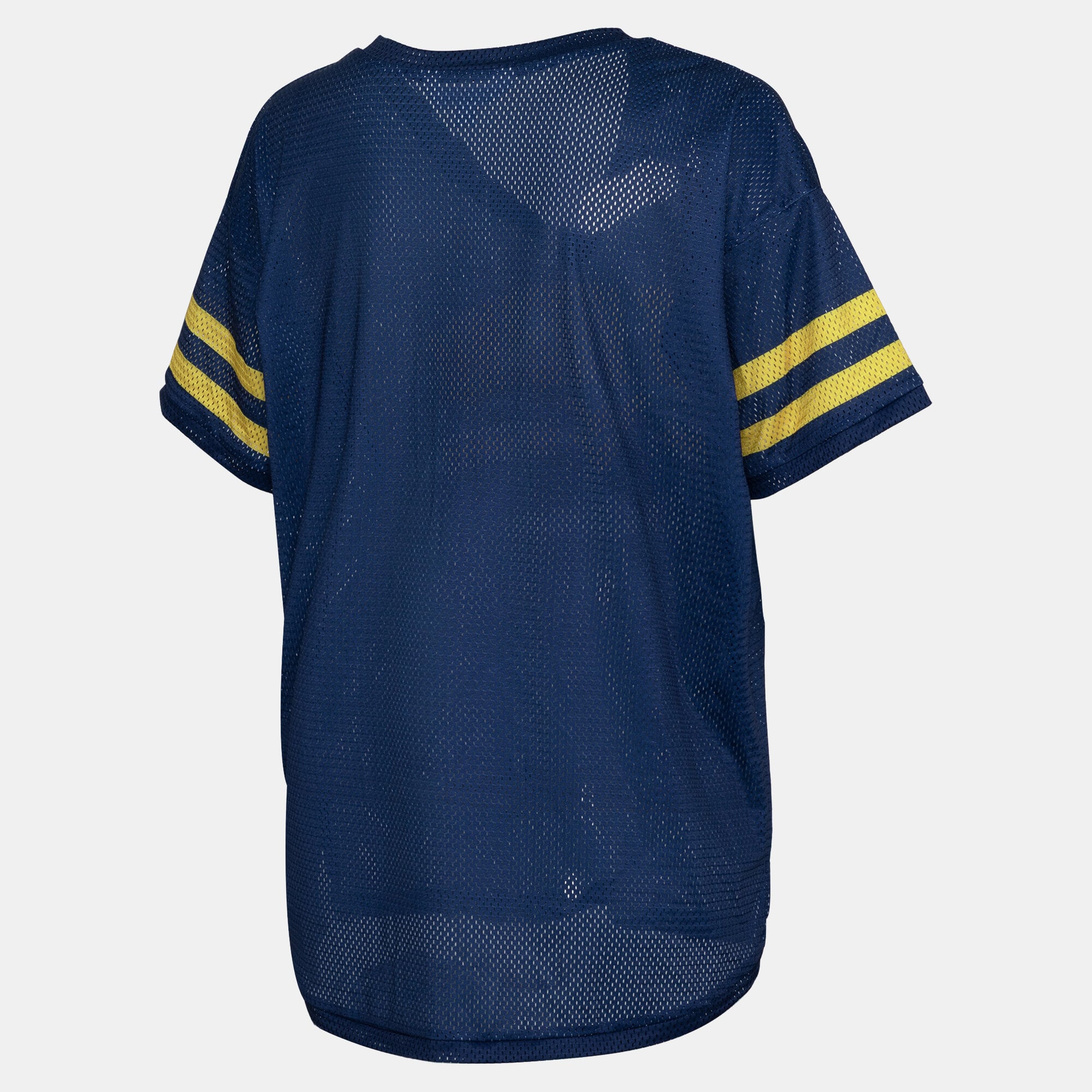 Women's ZooZatz Navy Michigan Wolverines Mesh Jersey Kickoff T-Shirt