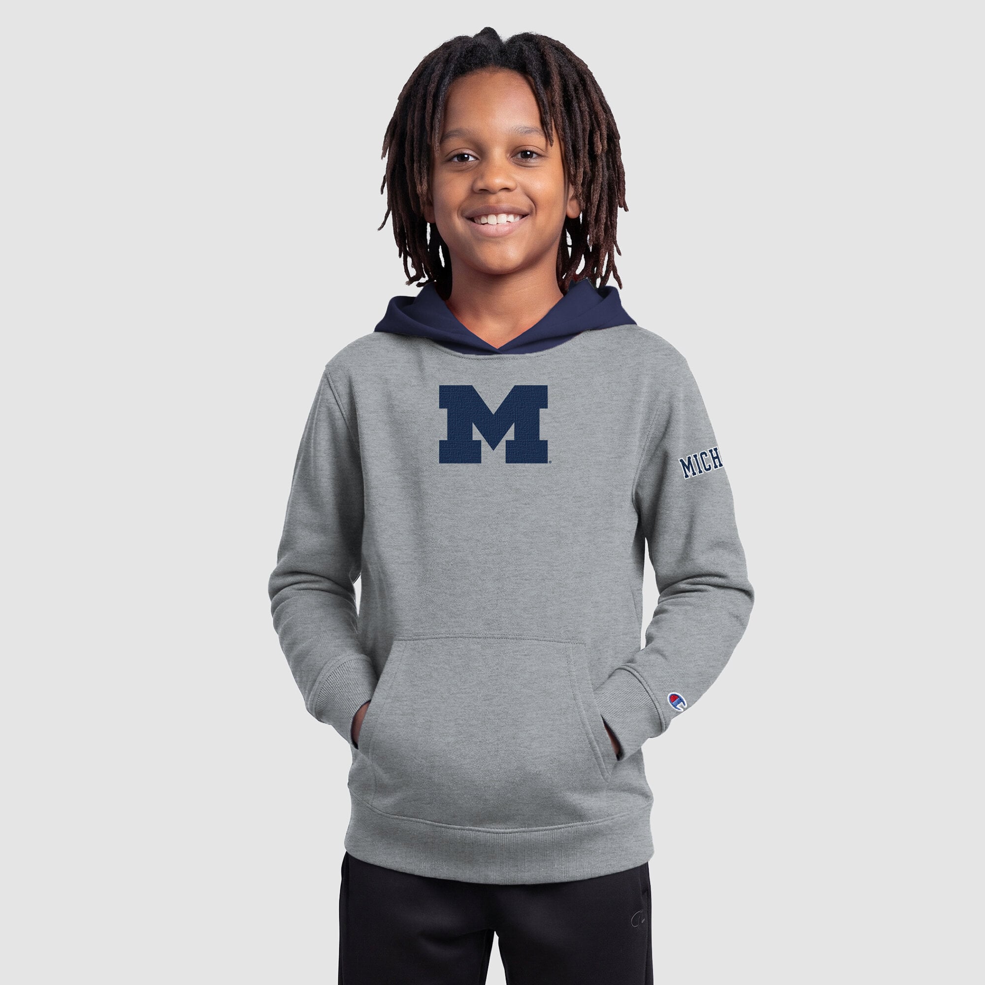 Sweat à capuche en polaire gris chiné Michigan Wolverines pour jeunes champions