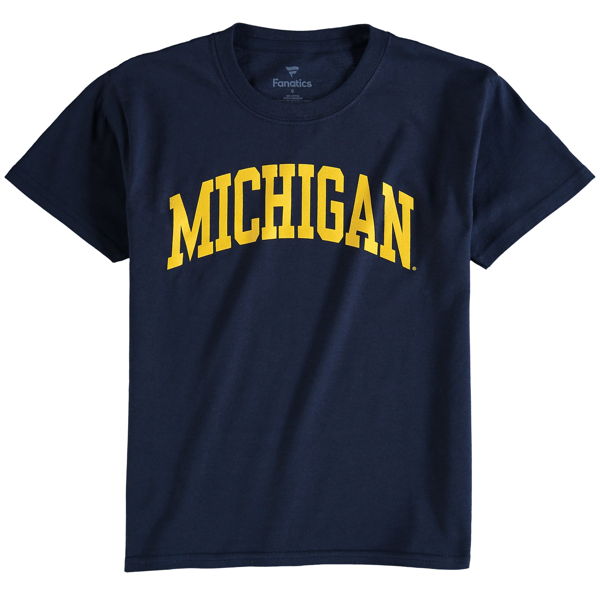 MICHIGAN 12 ネイビーフットボールシャツ Youth Fanatics Navy Michigan Wolverines Basic Arch T-Shirt