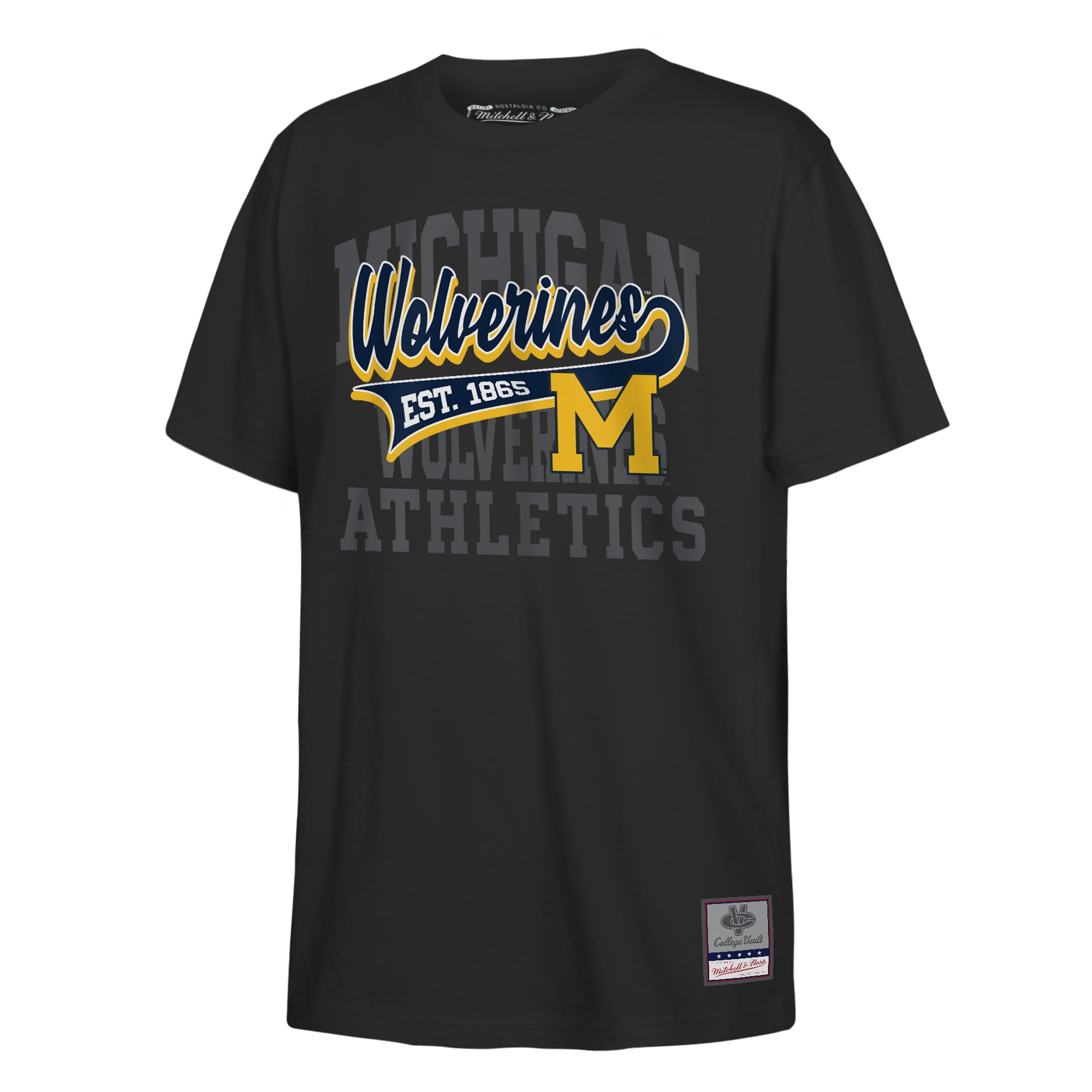 T-shirt rétro Mitchell & Ness noir pour jeunes Michigan Wolverines