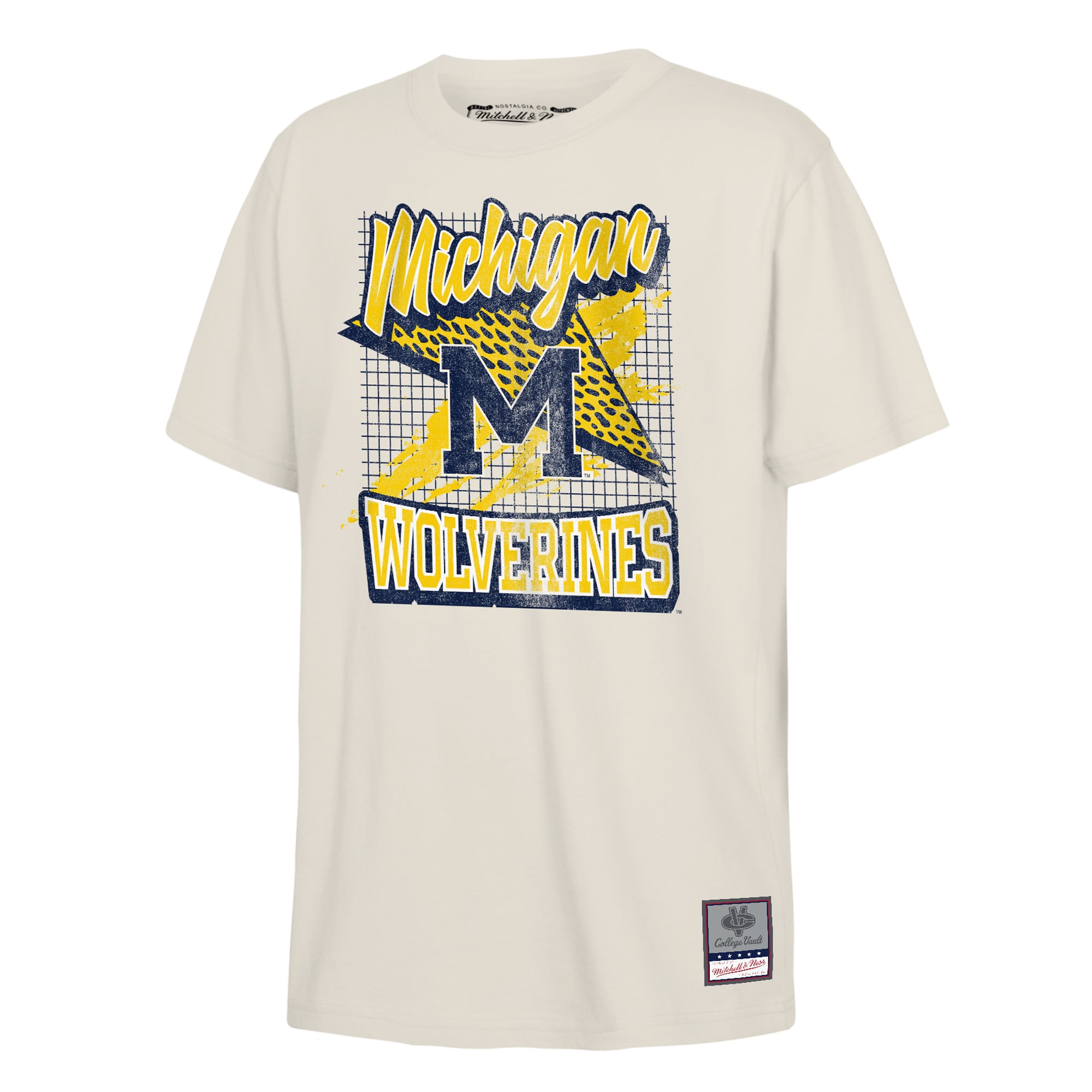 T-shirt universitaire Mitchell & Ness Natural Michigan Wolverines pour jeunes