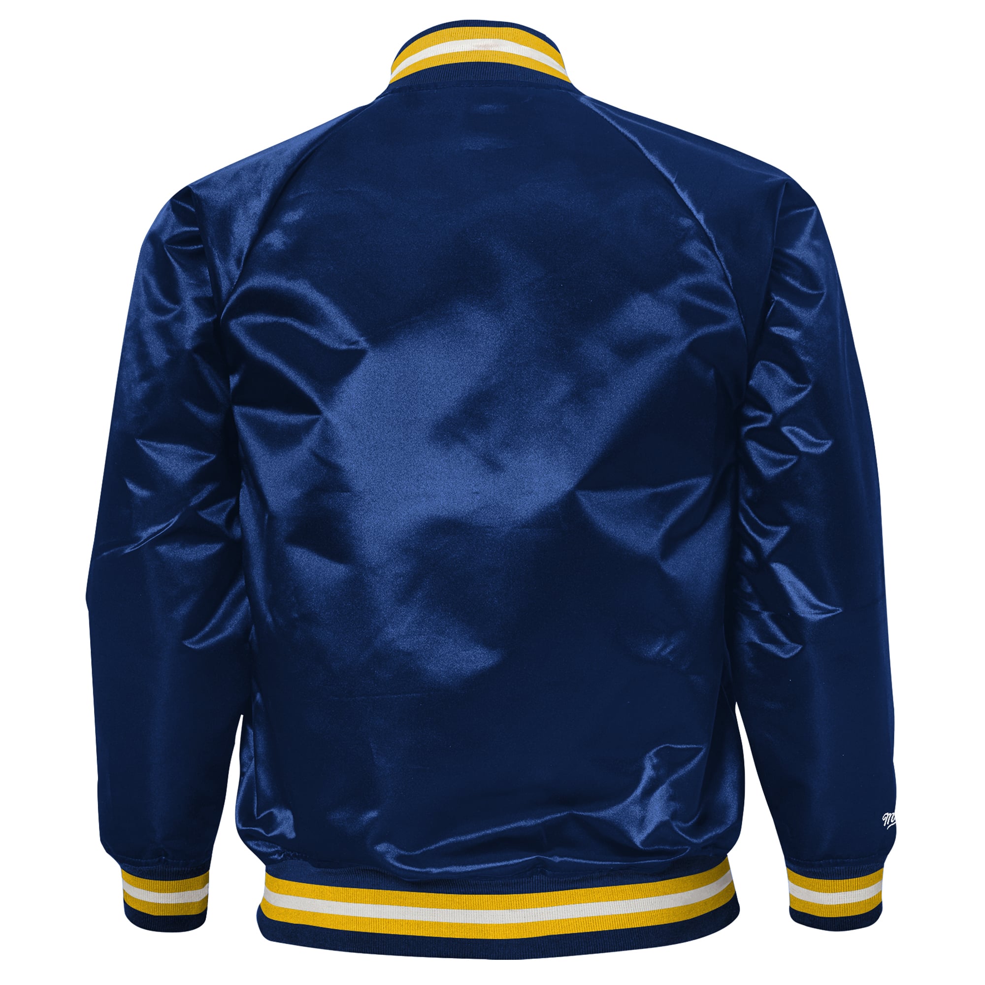 Youth Mitchell & Ness Navy Michigan Wolverines Satin Full-Snap Raglan Jacket