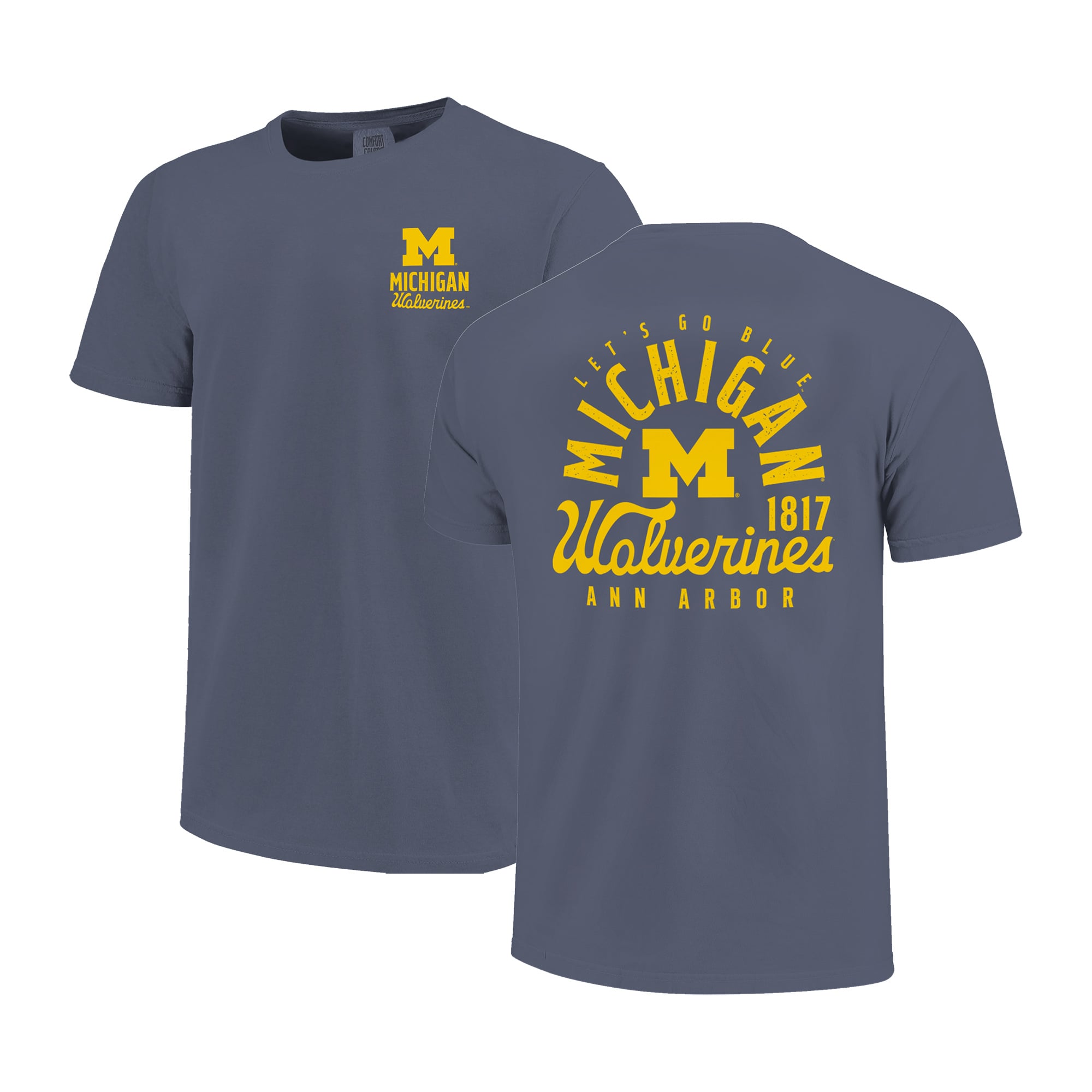 T-shirt bleu marine pour jeunes avec motif mascotte des Wolverines du Michigan
