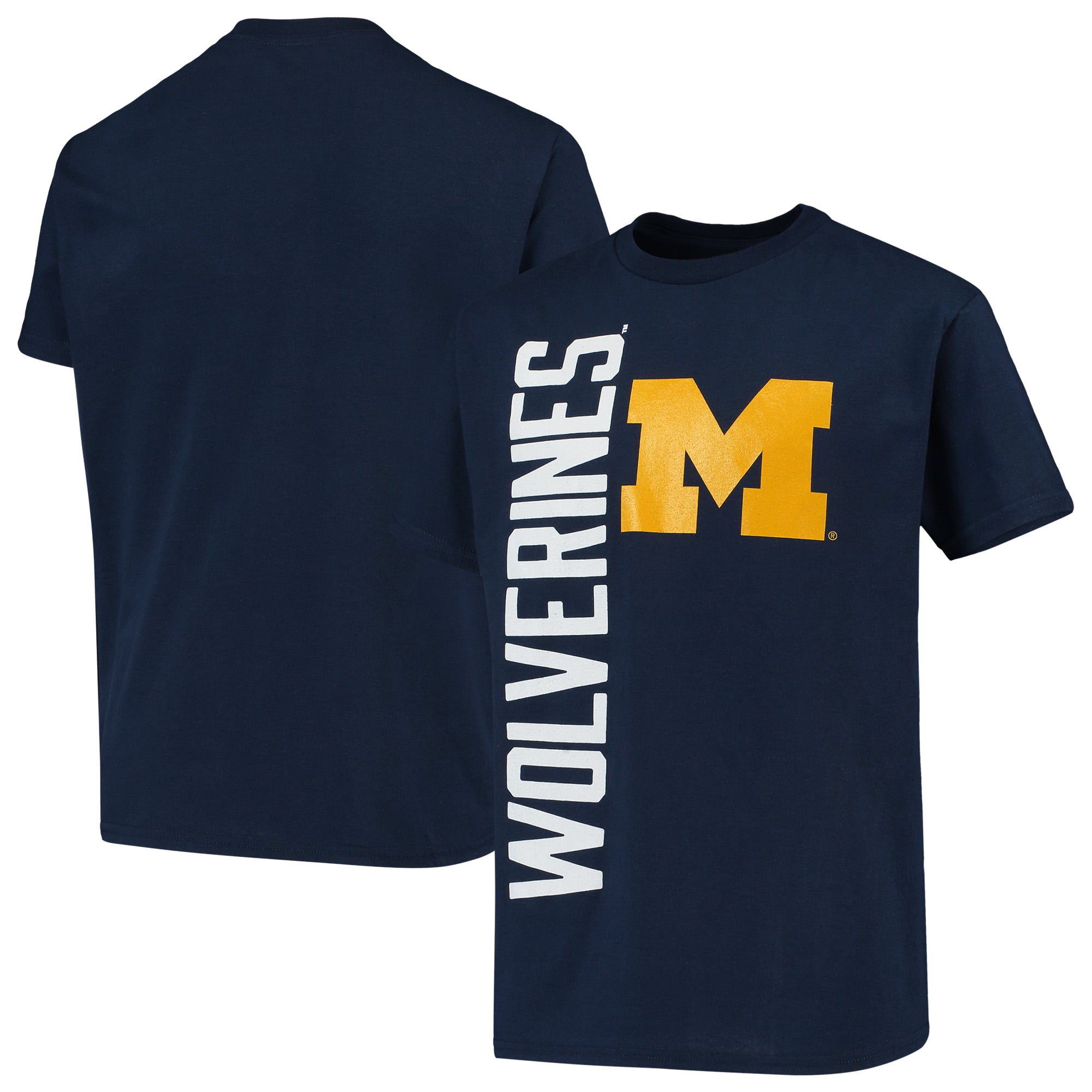 Youth Navy Michigan Wolverines Vertical Leap T-Shirt