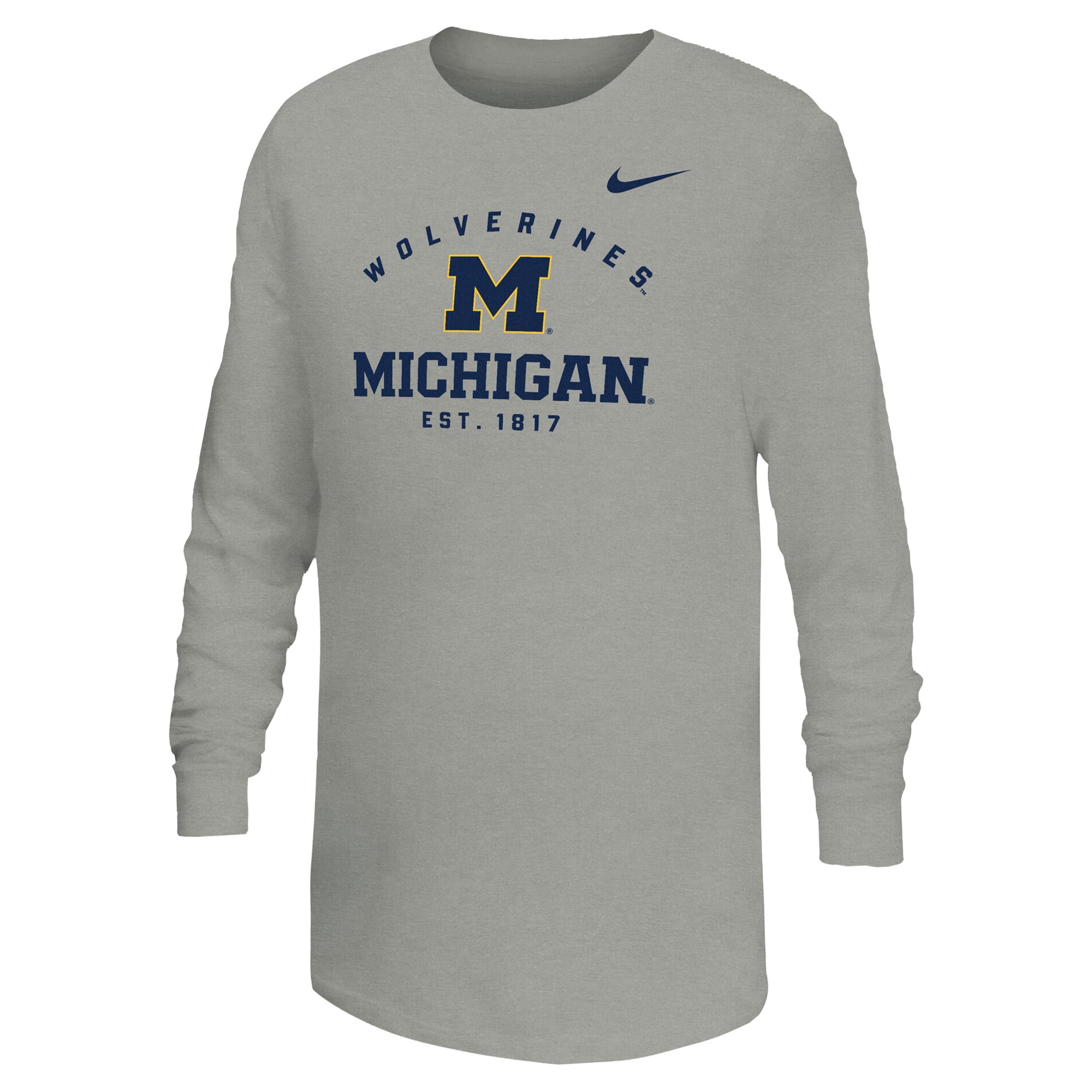 Youth Nike  Gray Michigan Wolverines Legend Dri-FIT Long Sleeve T-Shirt