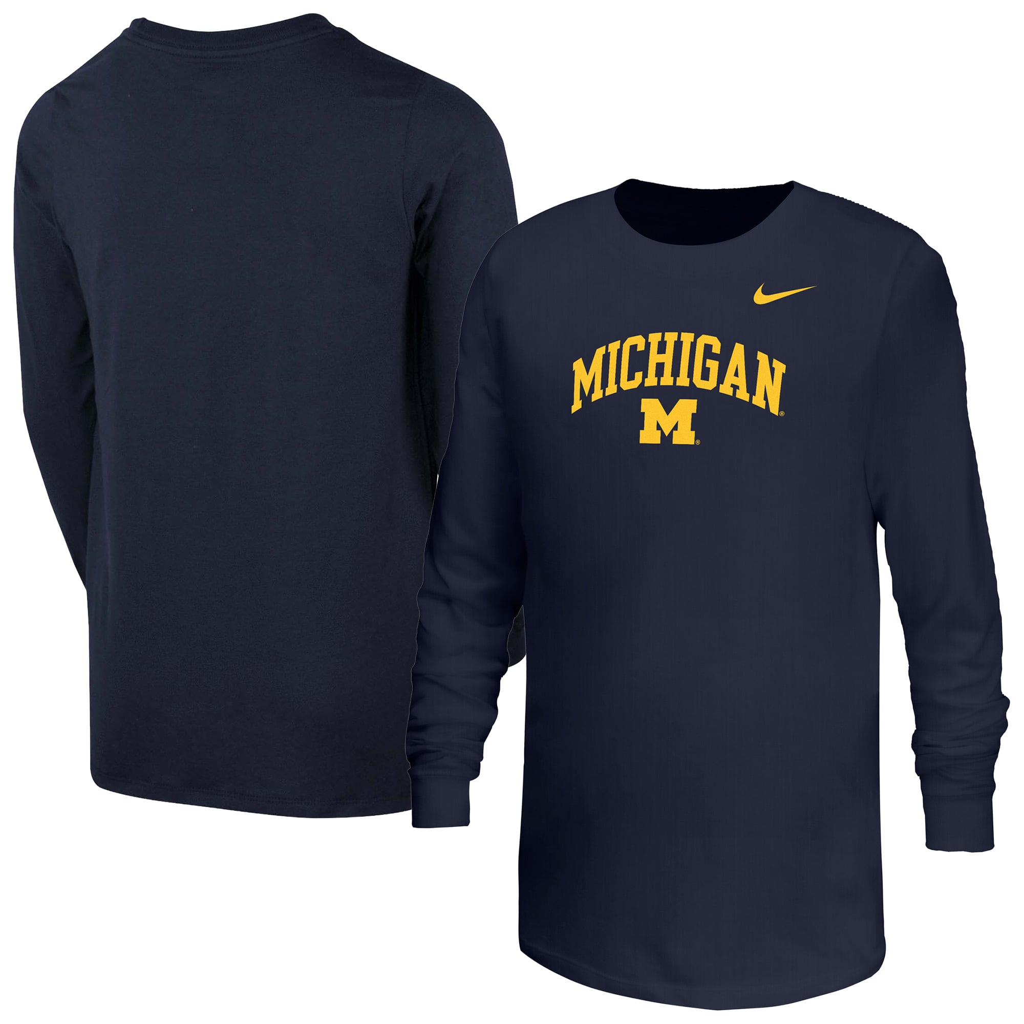 T-shirt à manches longues Nike Michigan Wolverines bleu marine pour enfant