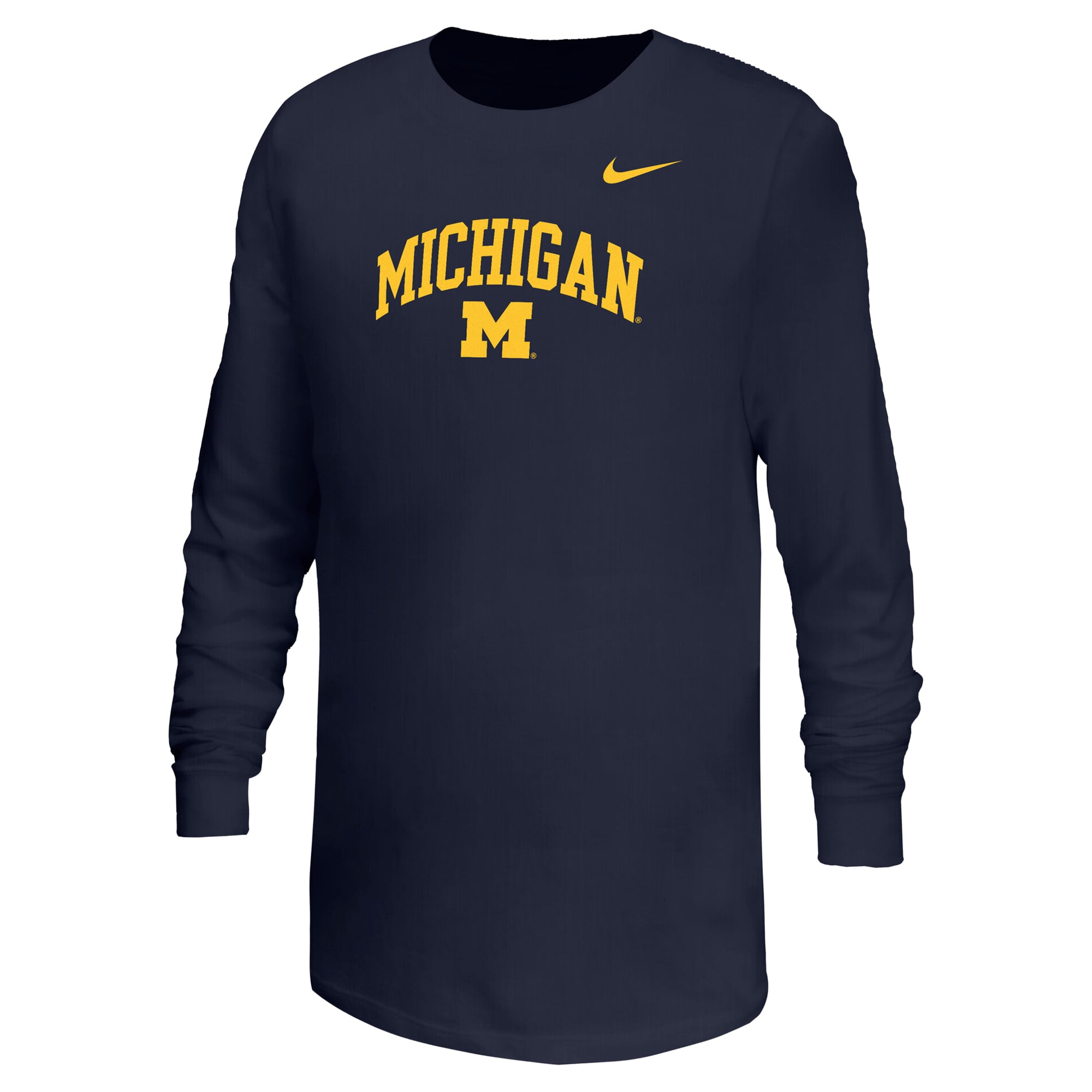 T-shirt à manches longues Nike Michigan Wolverines bleu marine pour enfant