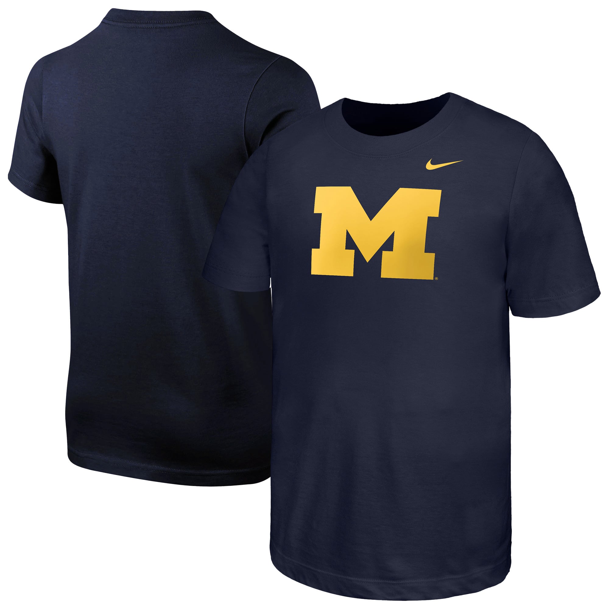 T-shirt Nike bleu marine pour enfant avec logo des Michigan Wolverines