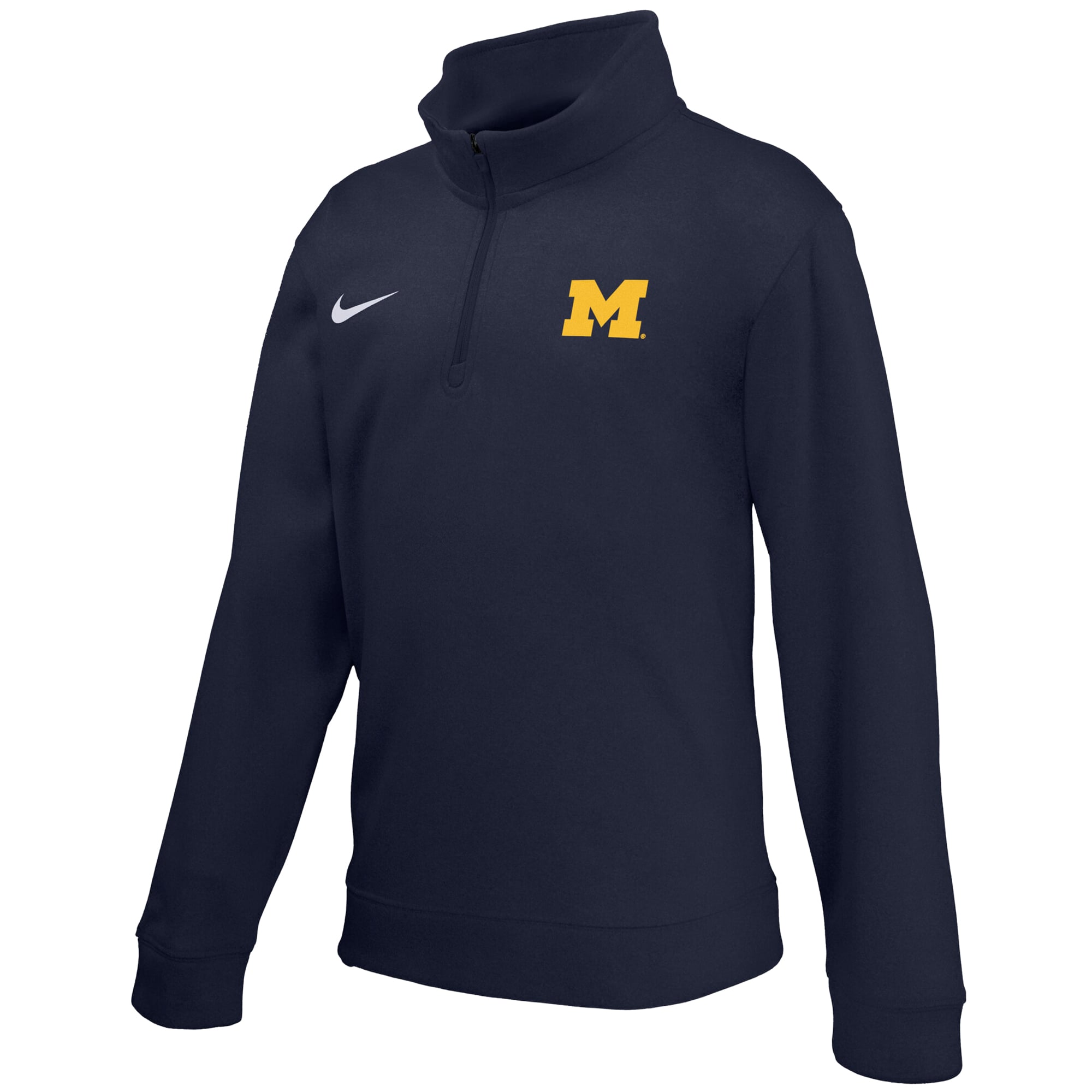 Youth Nike Navy Michigan Wolverines Therma-FIT Quarter-Zip Pullover