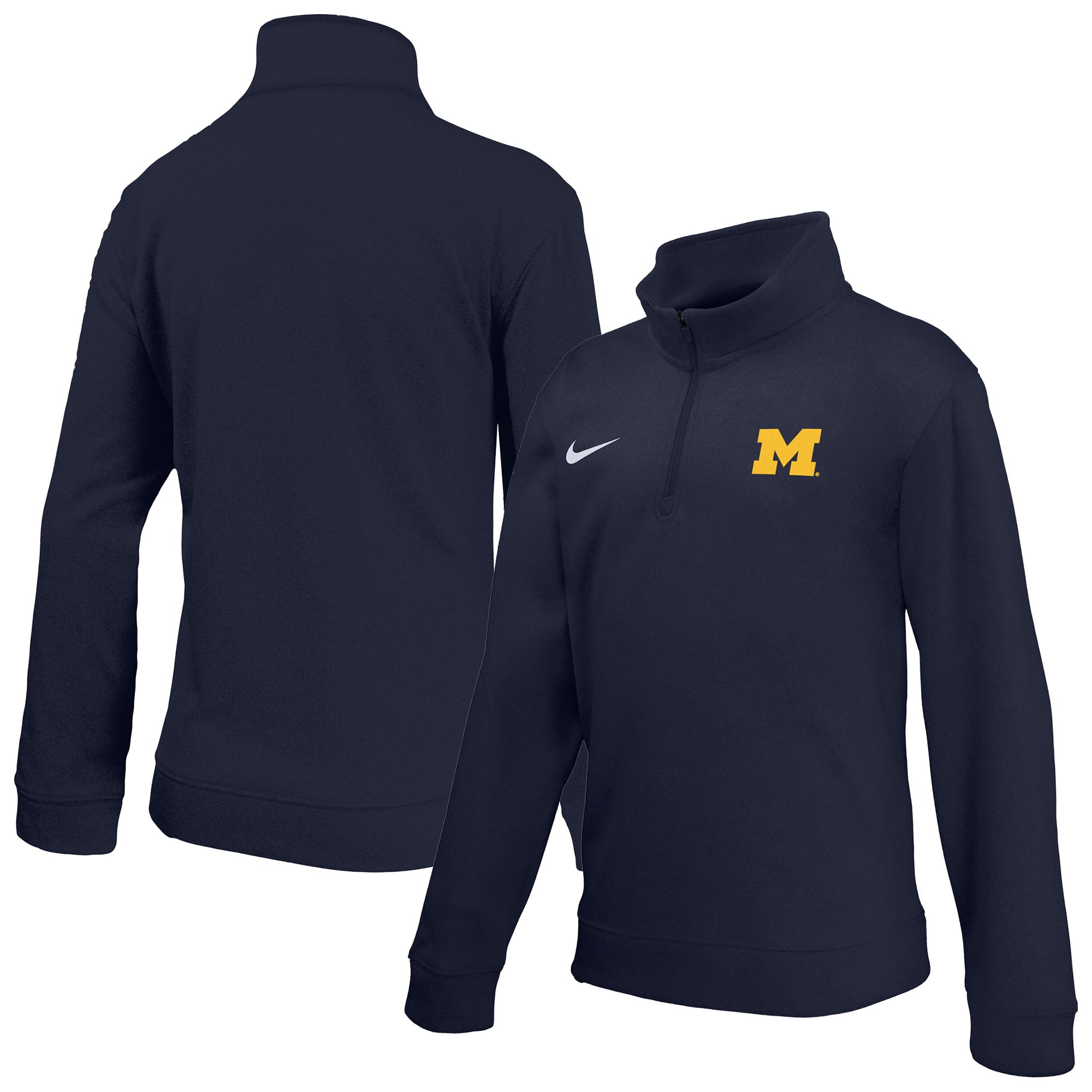 Youth Nike Navy Michigan Wolverines Therma-FIT Quarter-Zip Pullover