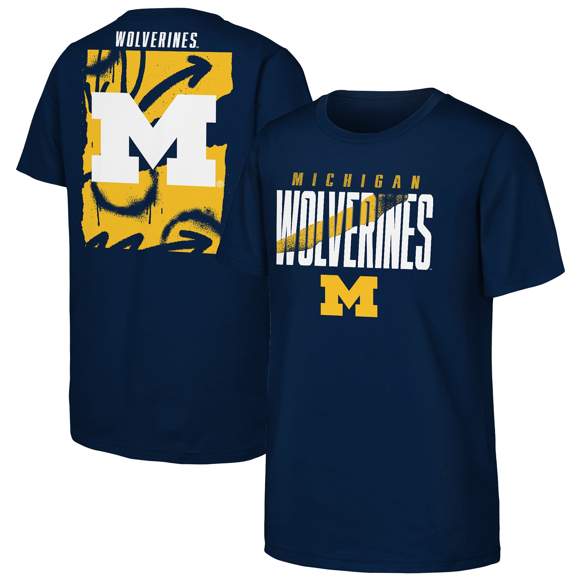 T-shirt à découpes bleu marine Outerstuff pour jeunes Michigan Wolverines