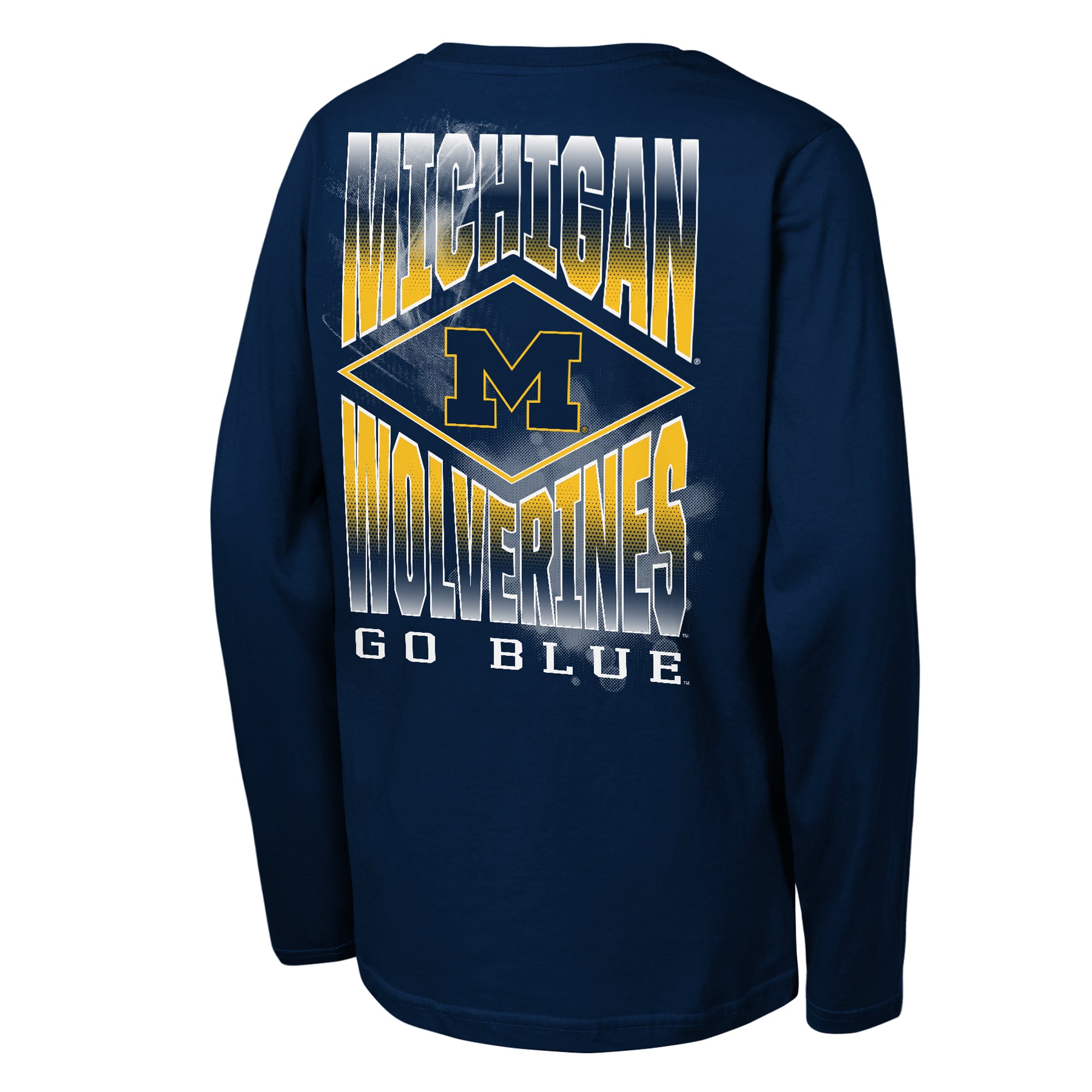 T-shirt à manches longues Youth Outerstuff Navy Michigan Wolverines Full Steam