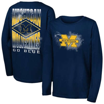 Michigan Wolverines Outerstuff Youth Full Steam Long Sleeve T-Shirt - Navy